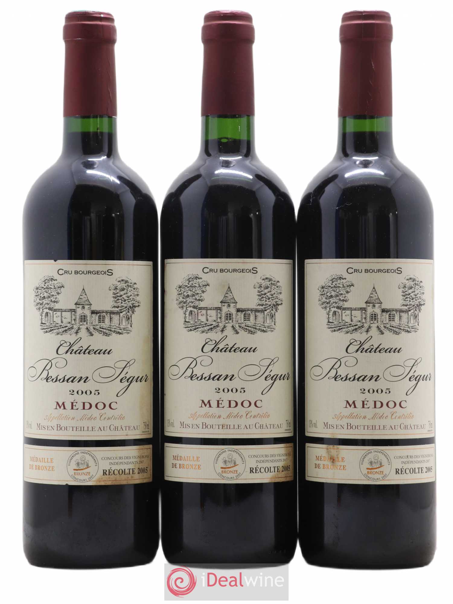 Médoc Bessan Ségur (sans prix de réserve) 2005 - Posten von 3 Flaschen - 0