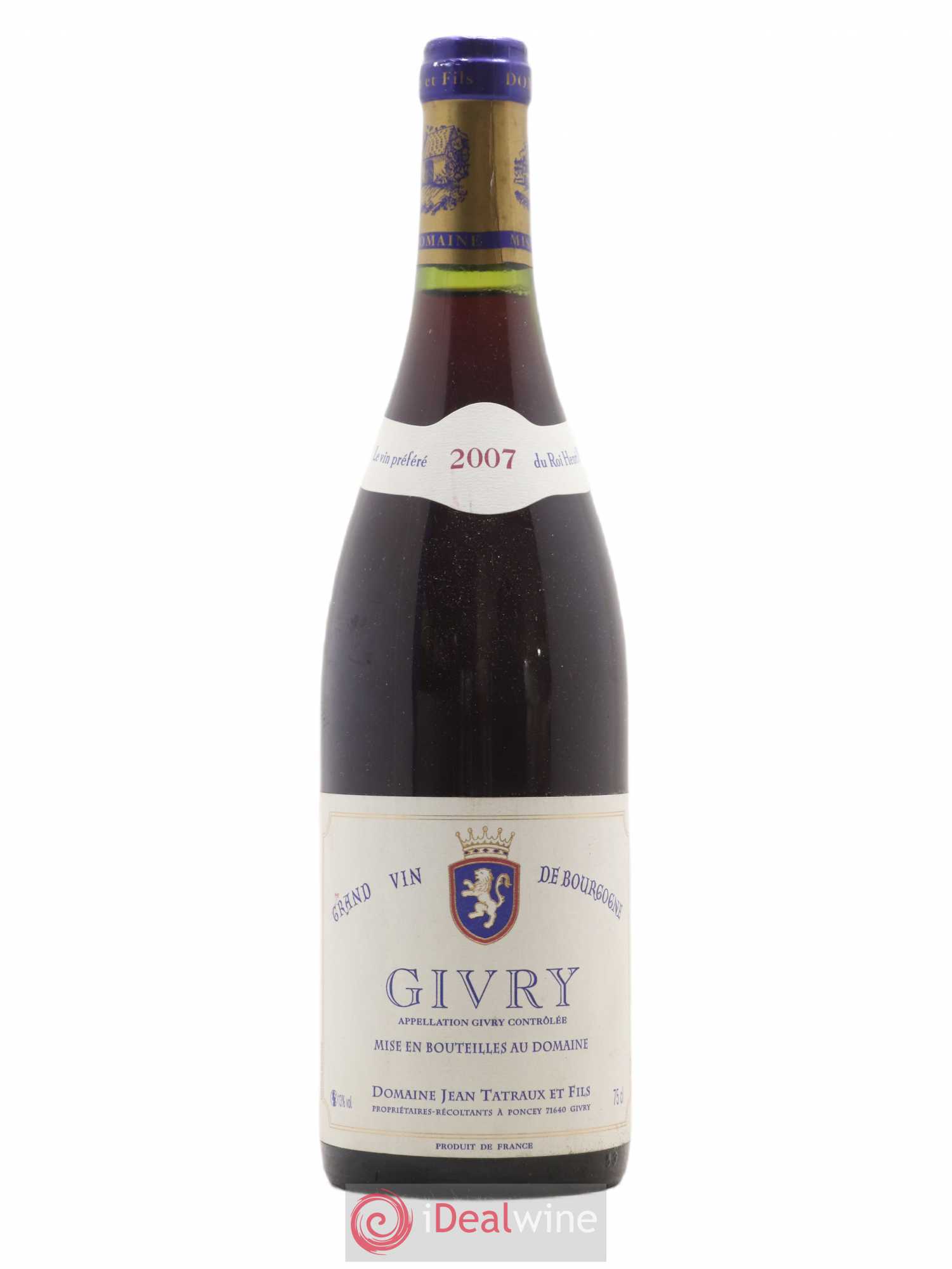 Givry Jean Tatraux (sans prix de réserve) 2007 - Posten von 1 Flasche - 0