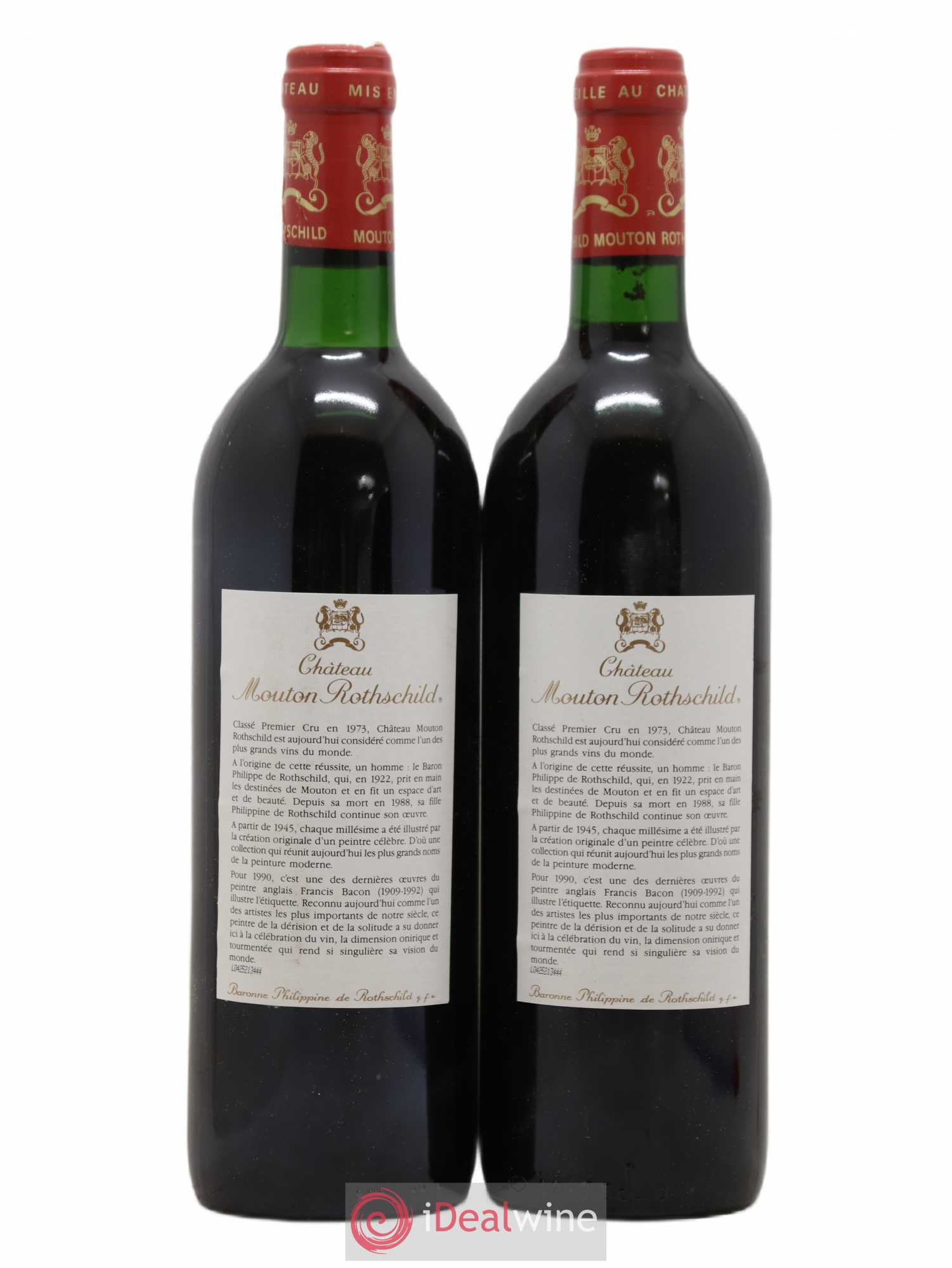 Château Mouton Rothschild 1er Grand Cru Classé 1990 - Lot de 2 bouteilles - 1