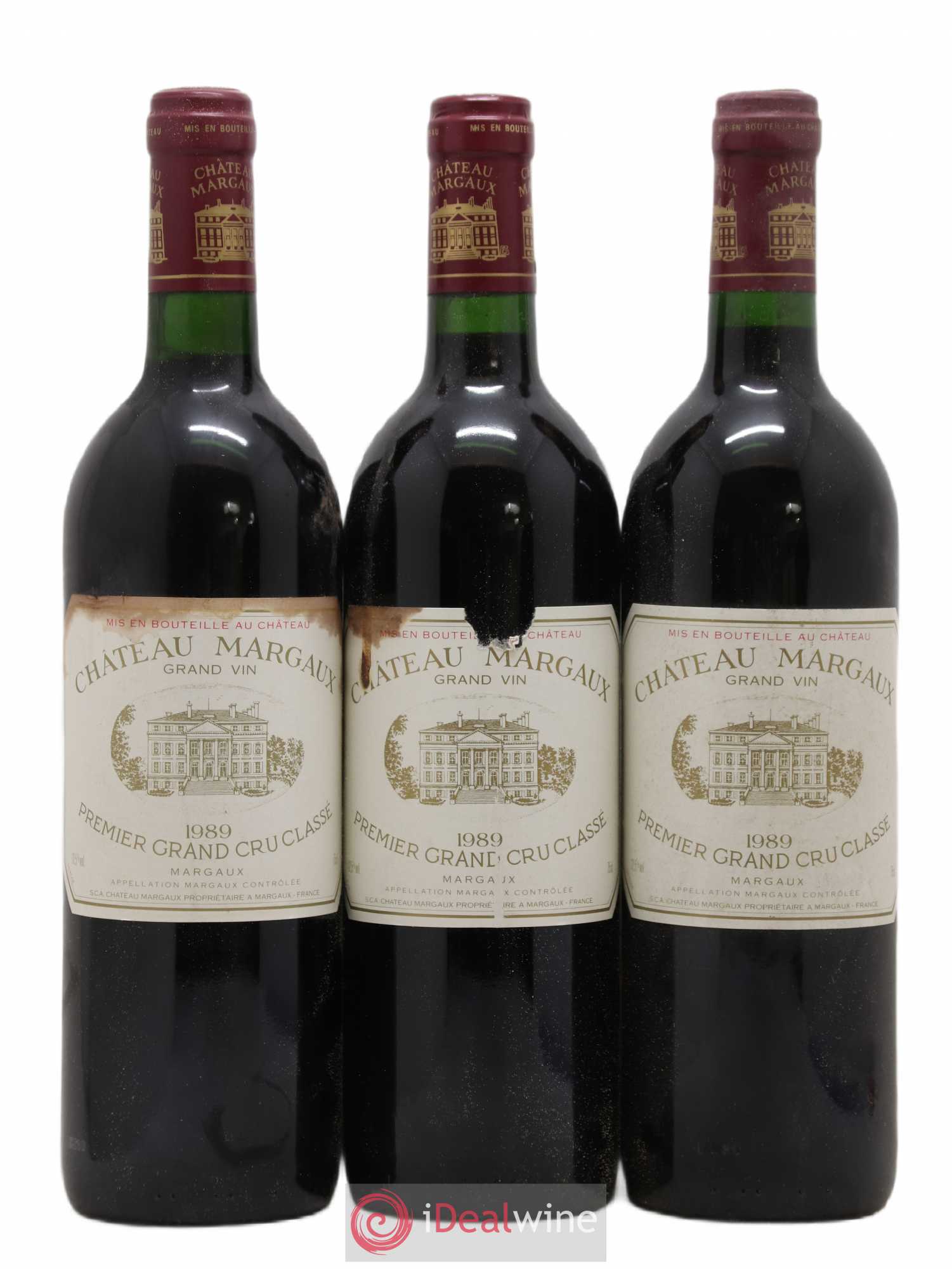 Château Margaux 1er Grand Cru Classé 1989 - Lot de 3 bouteilles - 0
