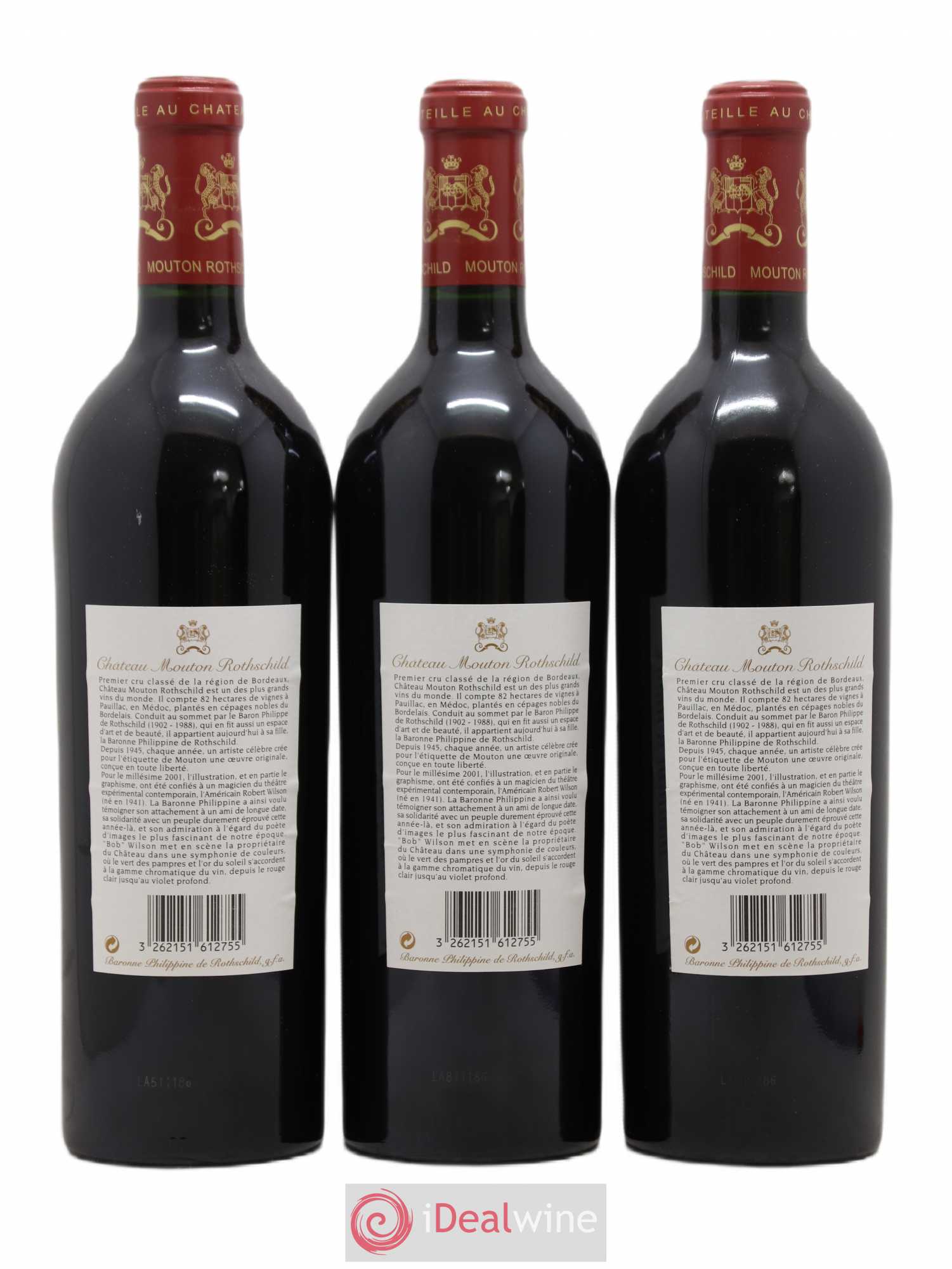 Château Mouton Rothschild 1er Grand Cru Classé 2001 - Lot de 6 bouteilles - 4