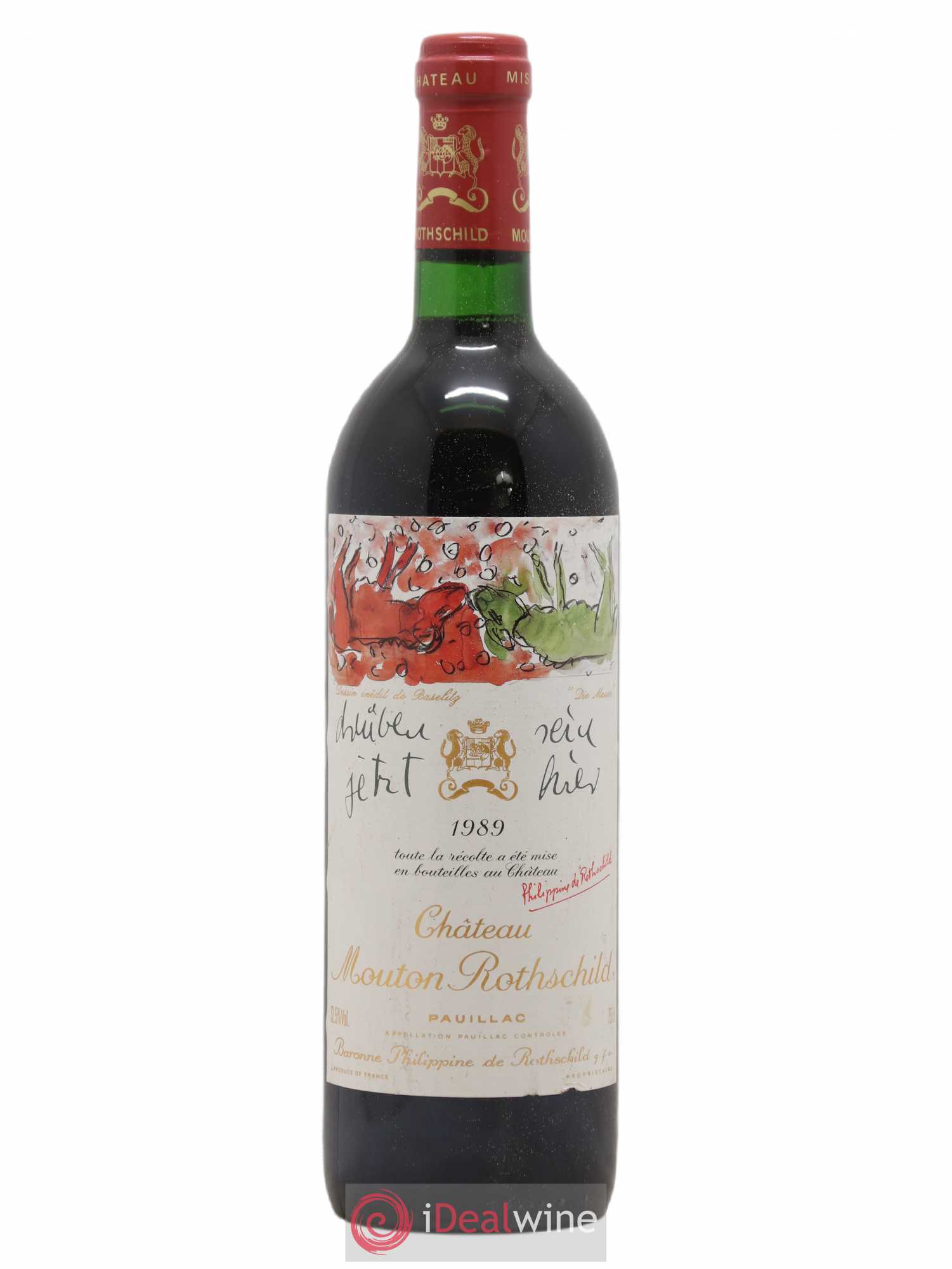 Château Mouton Rothschild 1er Grand Cru Classé 1989 - Lot de 1 bouteille - 0
