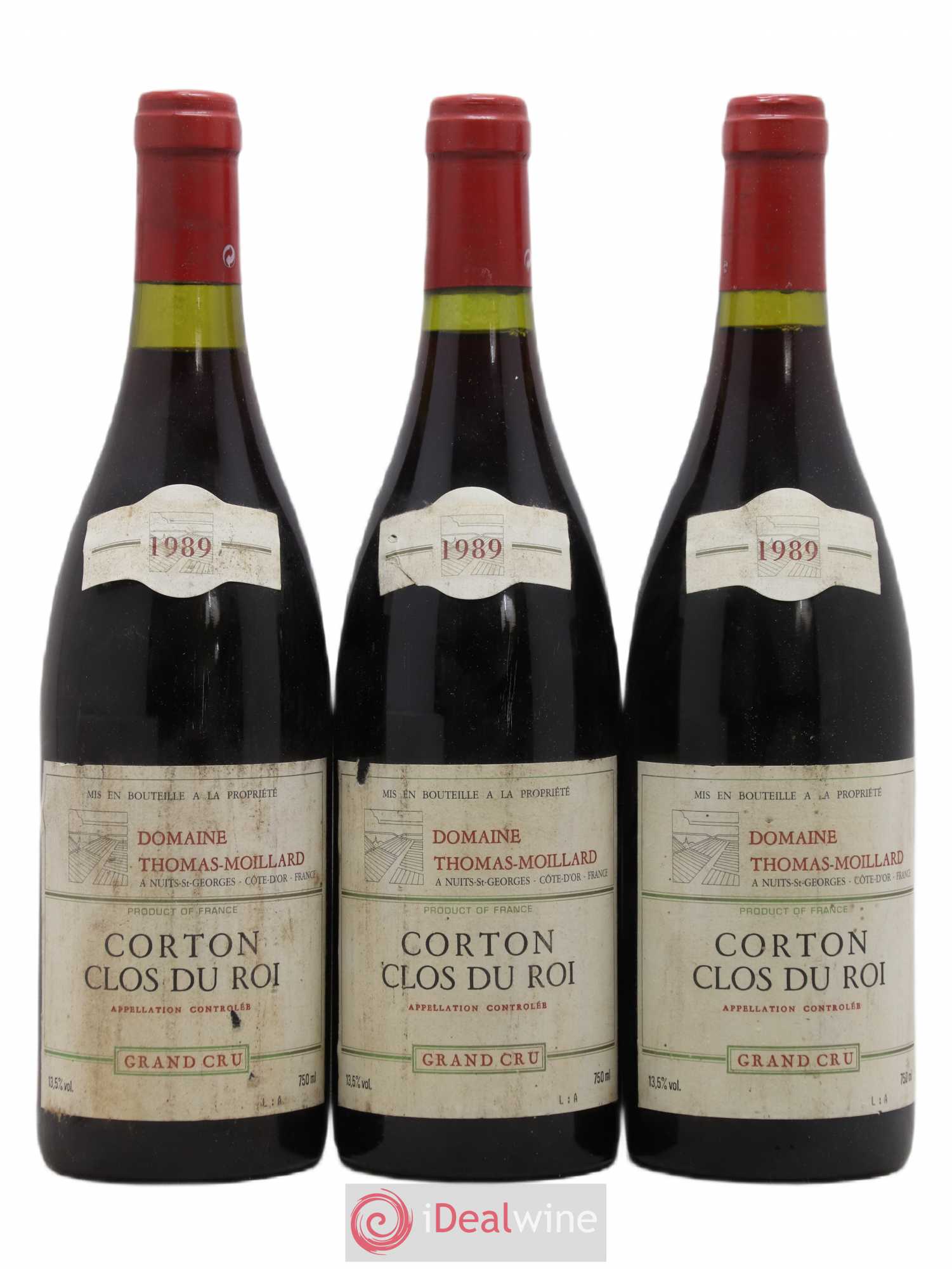 Corton Grand Cru Clos Du Roi Domaine Thomas Moillard 1989 - Posten von 3 Flaschen - 0