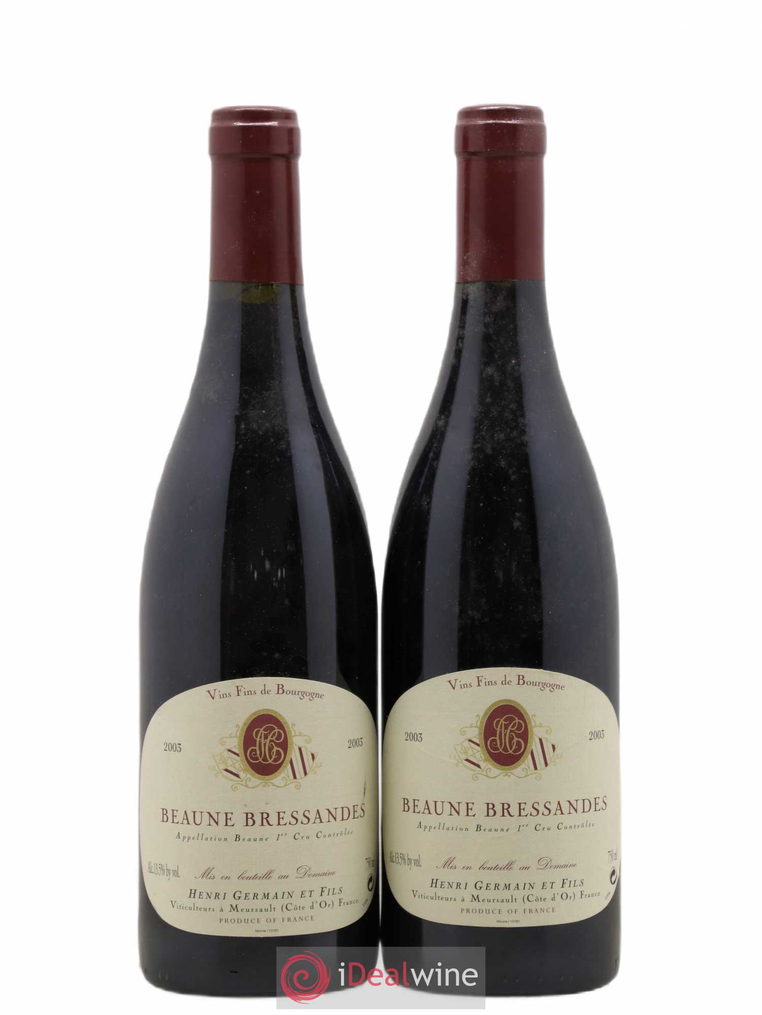 Beaune 1er Cru Bressandes Henri Germain 2003 - Lot de 2 bouteilles - 0
