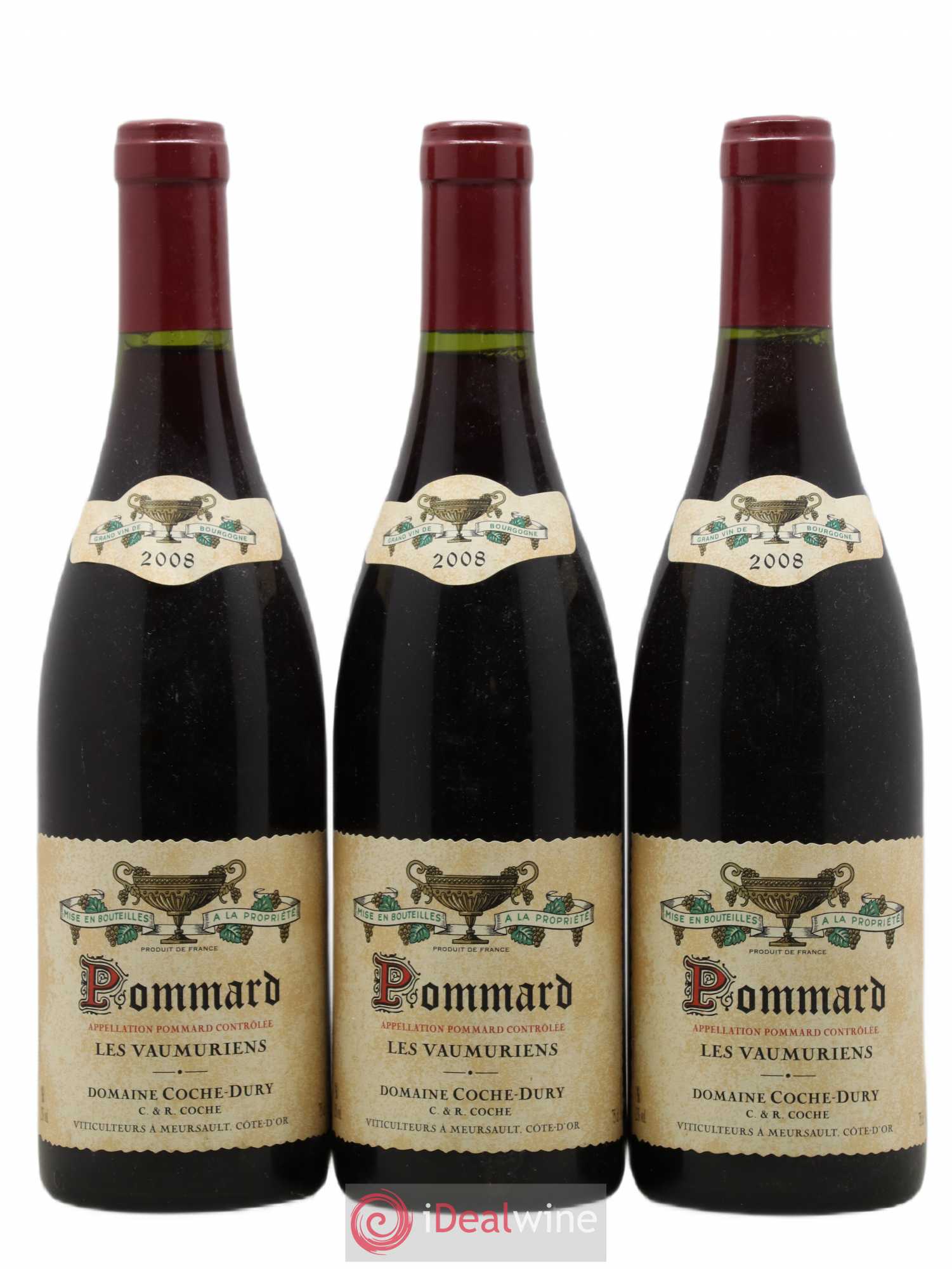 Pommard les Vaumuriens Coche Dury (Domaine) 2008 - Lot de 3 bouteilles - 0