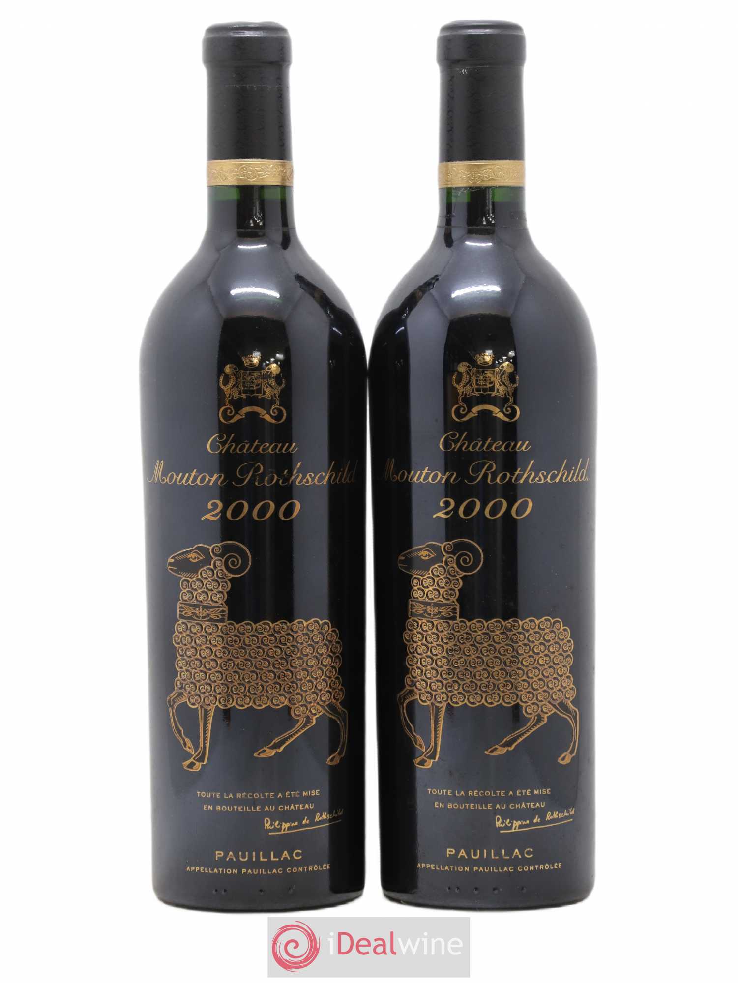 Château Mouton Rothschild 1er Grand Cru Classé 2000 - Lot de 2 bouteilles - 0