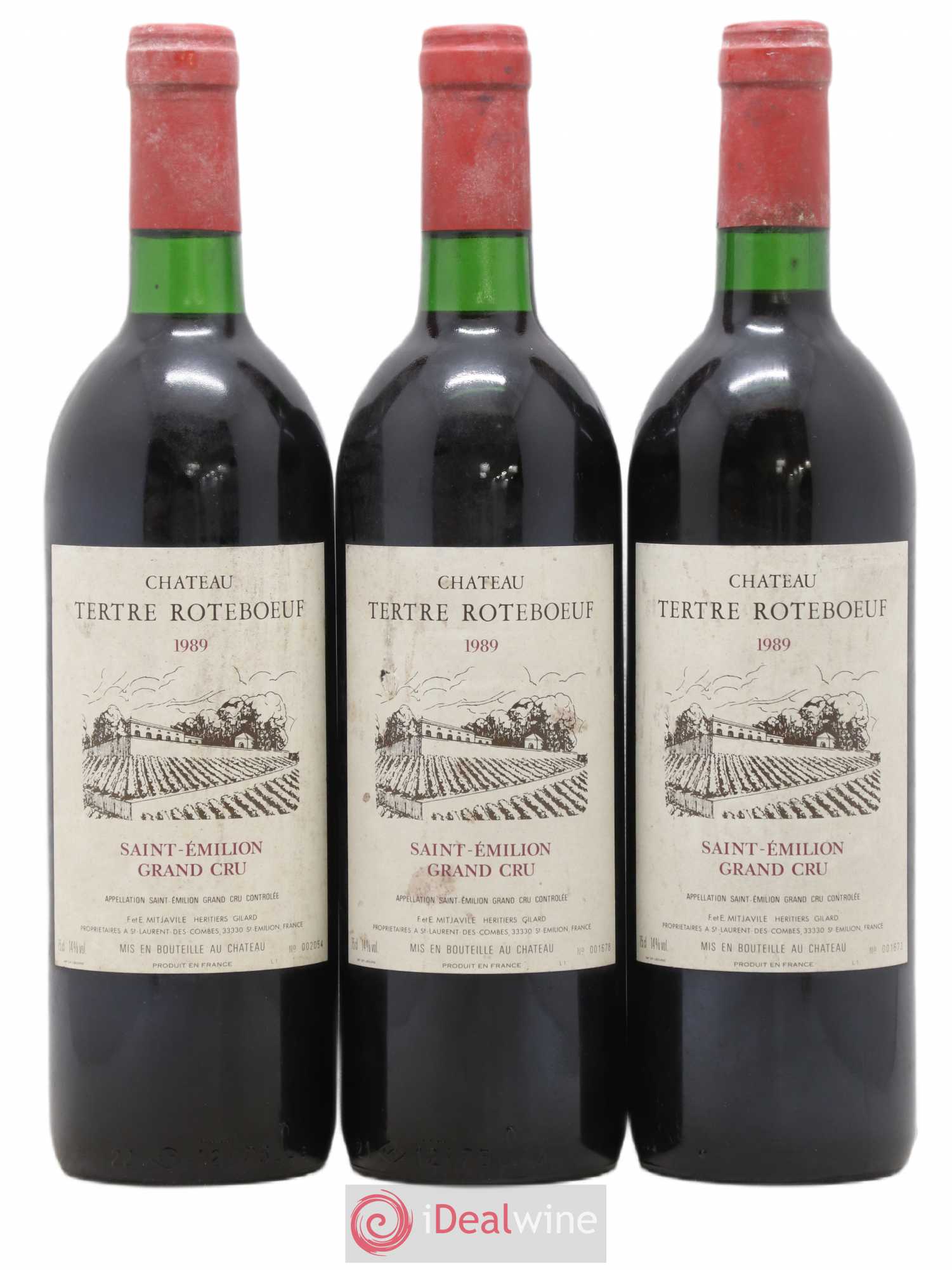 Château Tertre Roteboeuf 1989 - Lot de 3 bouteilles - 0