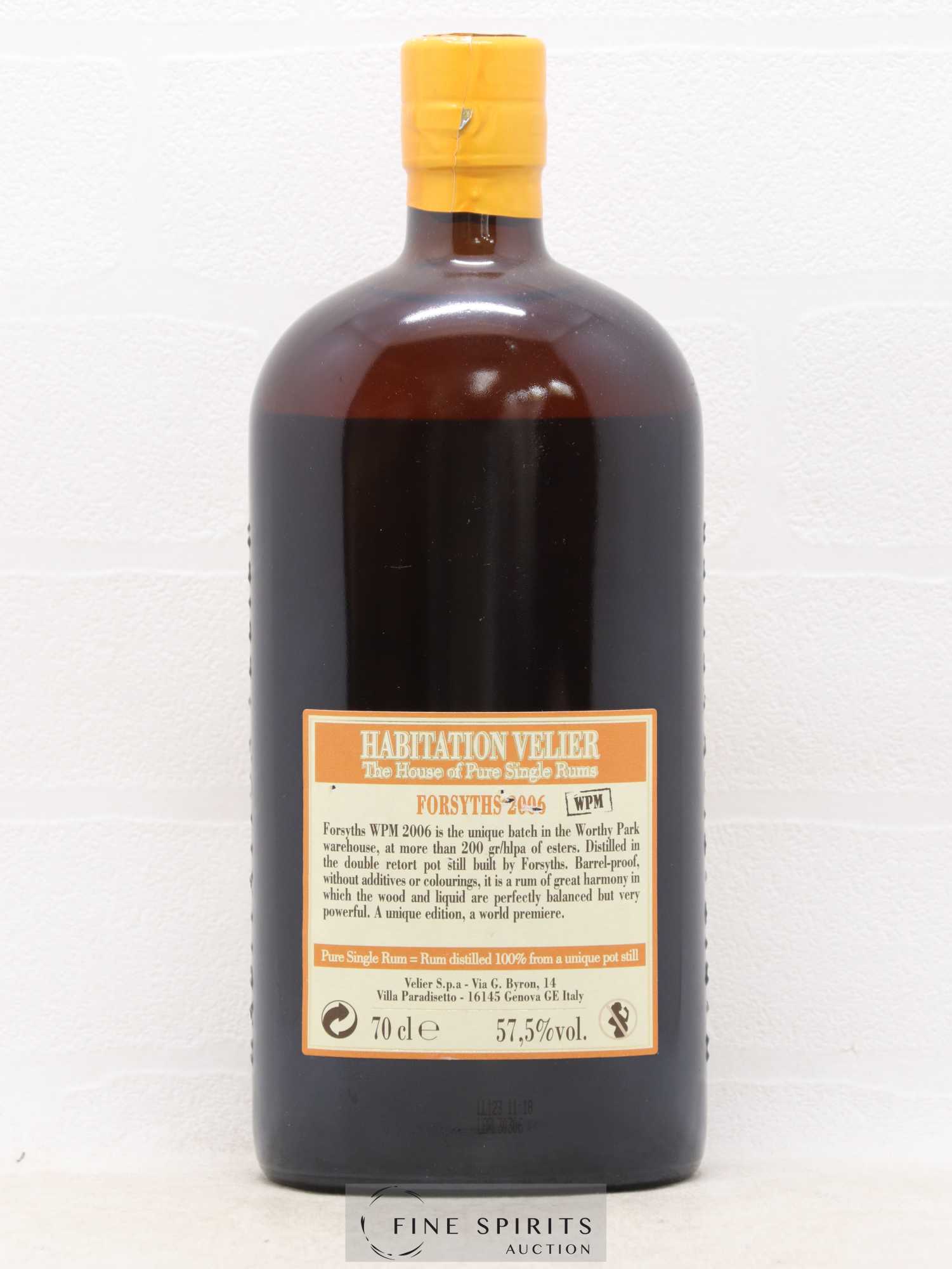 Forsyths 11 years 2006 Velier WPM bottled 2017 Habitation Velier (sans prix de réserve) - Lot de 1 bouteille - 1
