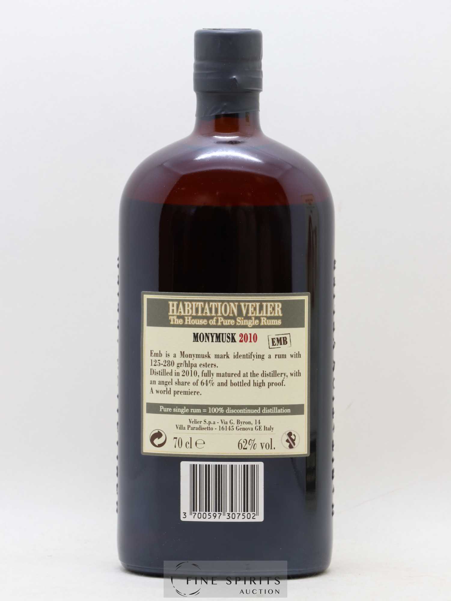 Monymusk 9 years 2010 Velier EMB bottled 2019 Habitation Velier - Lot de 1 bouteille - 2