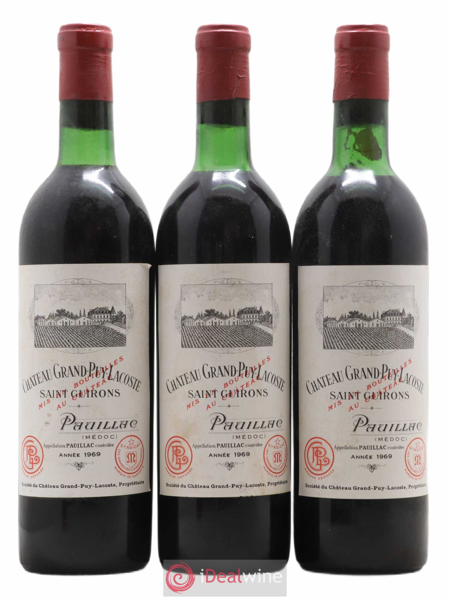 Château Grand Puy Lacoste 5ème Grand Cru Classé 1969 - Lot de 6 bouteilles - 1