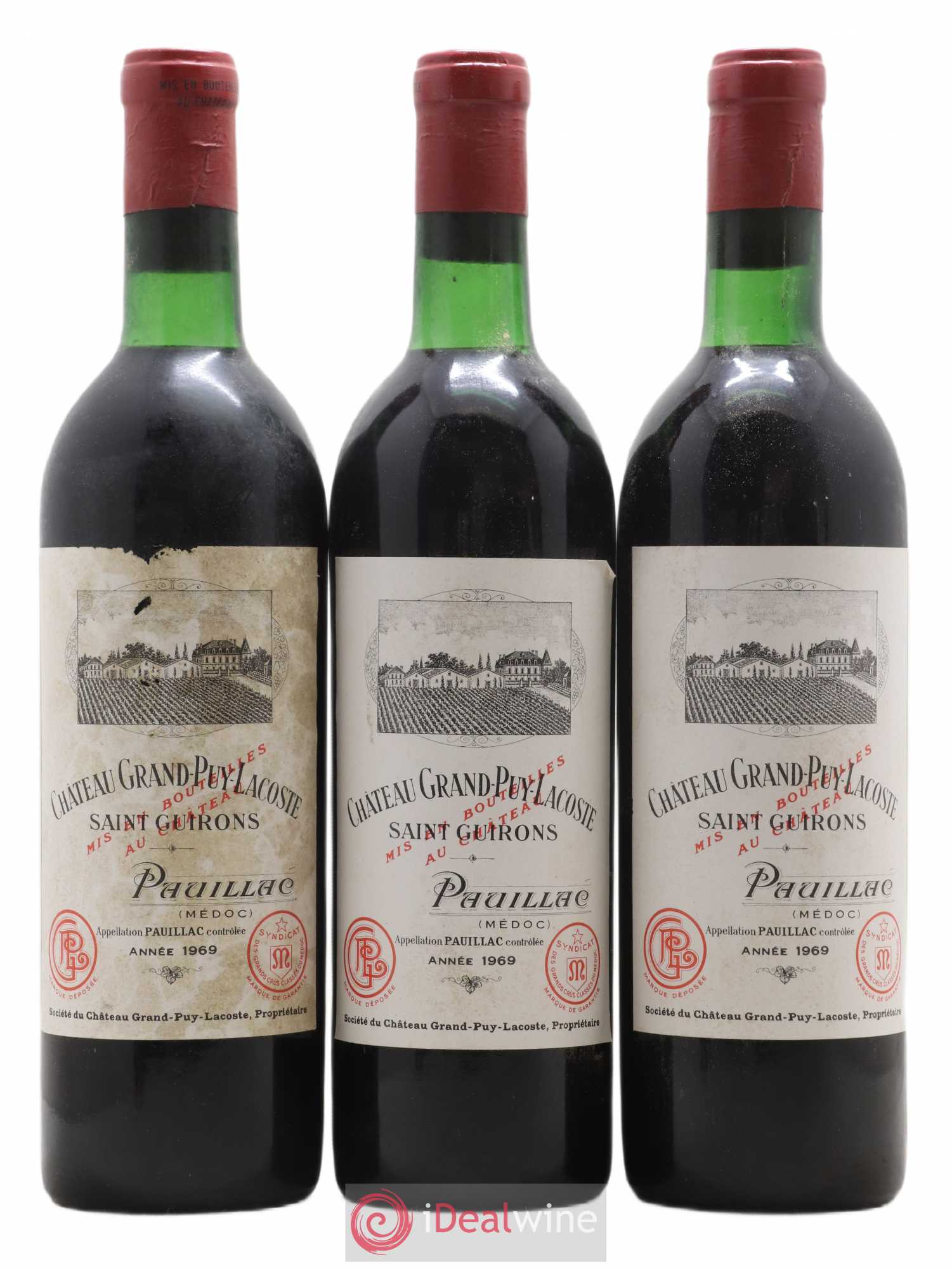 Château Grand Puy Lacoste 5ème Grand Cru Classé 1969 - Lot de 6 bouteilles - 2