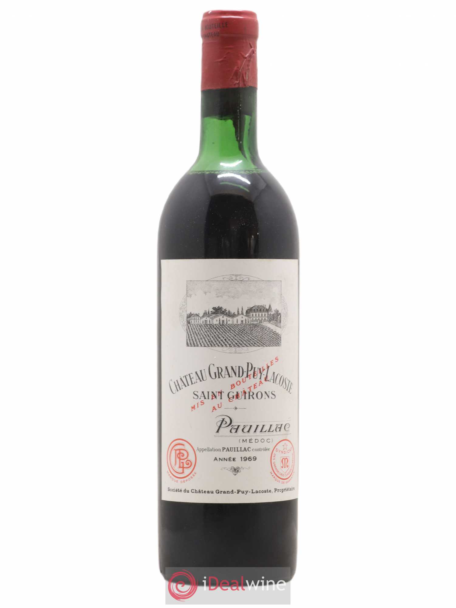 Château Grand Puy Lacoste 5ème Grand Cru Classé (sans prix de réserve) 1969 - Lot de 1 bouteille - 0