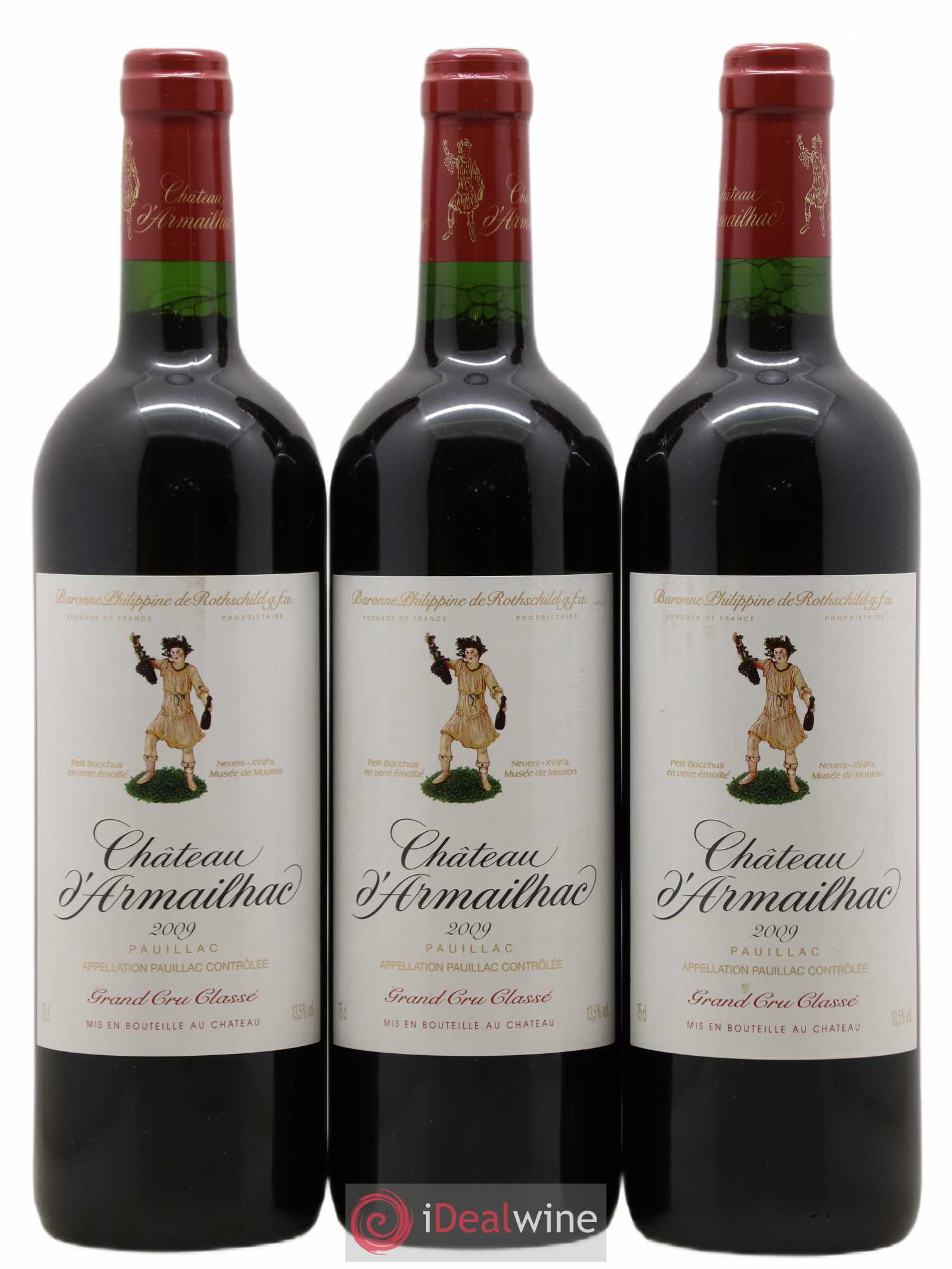 Château d' Armailhac - Mouton Baron(ne) Philippe 5ème Grand Cru Classé 2009 - Lot de 3 bouteilles - 0