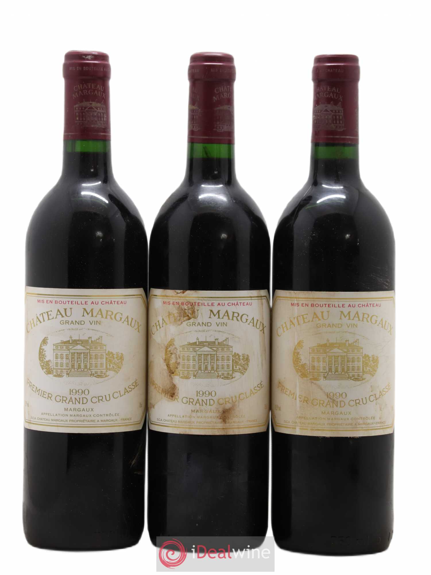 Château Margaux 1er Grand Cru Classé 1990 - Lot de 3 bouteilles - 0