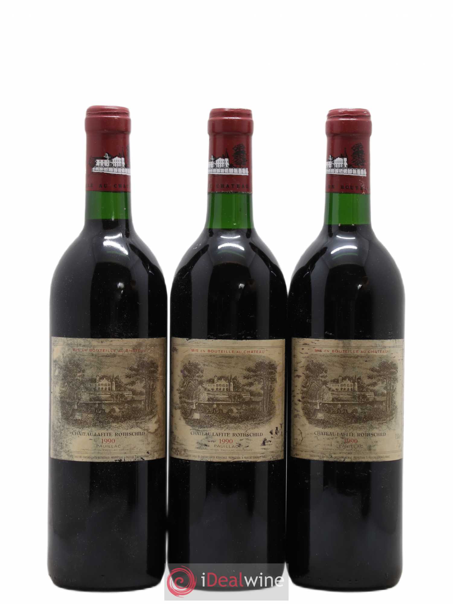 Château Lafite Rothschild 1er Grand Cru Classé 1990 - Lot de 3 bouteilles - 0