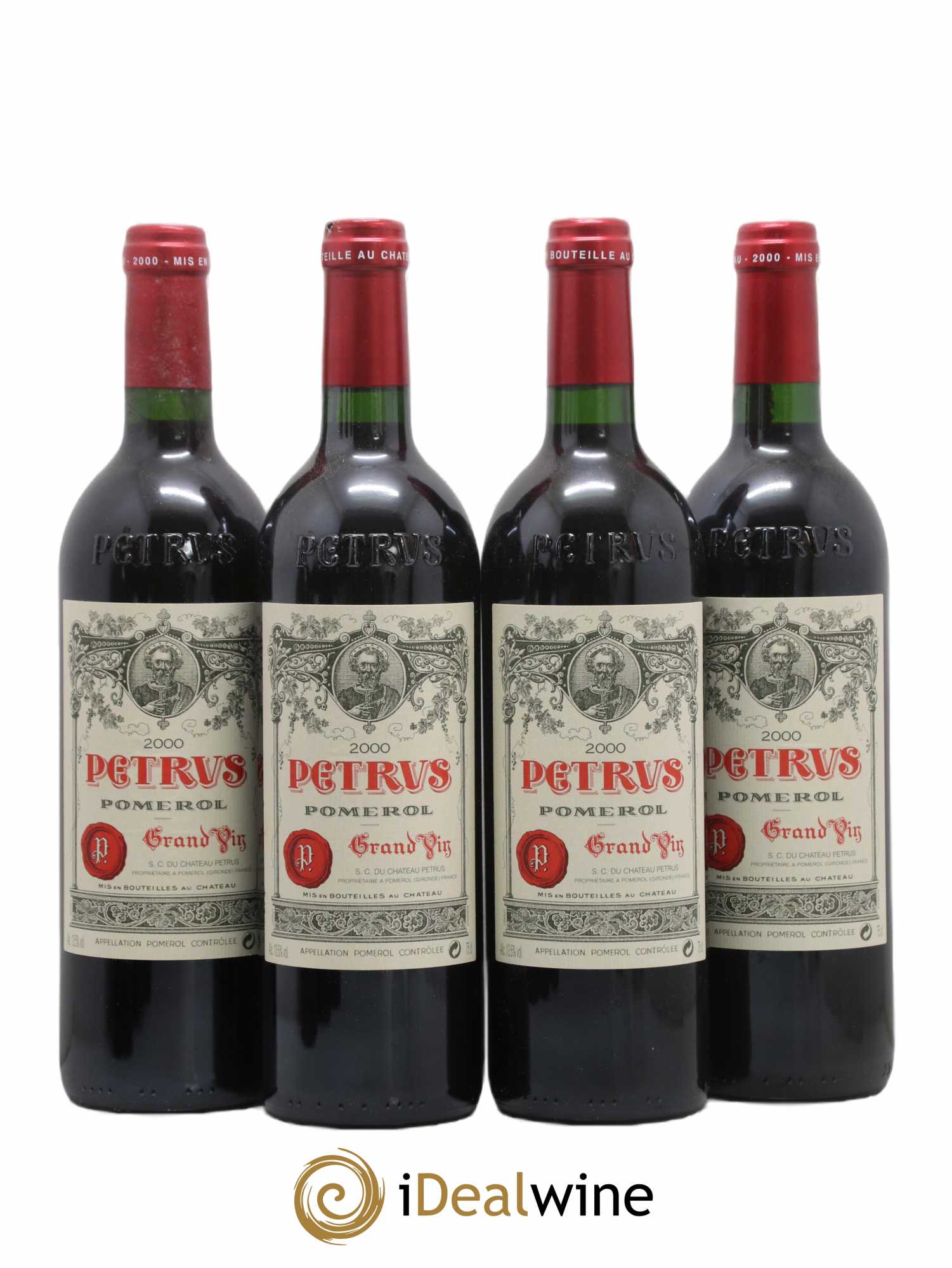 Caisse Carré d'As 4 Petrus - 4 Latour - 4 Margaux - 4 Haut-Brion 2000 - Lot de 1 bouteille - 5