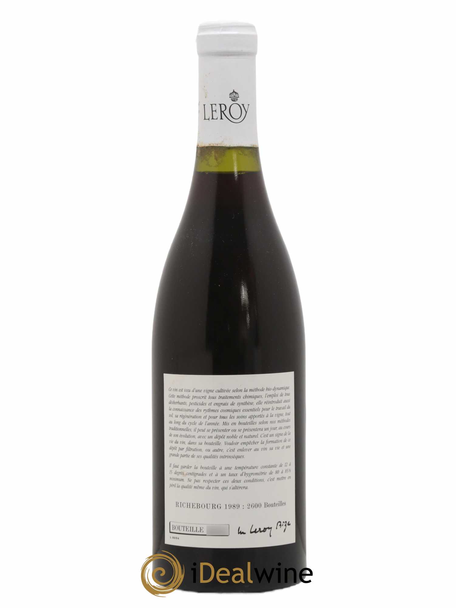 Richebourg Grand Cru Leroy (Domaine) 1989 - Lot of 1 bottle - 1