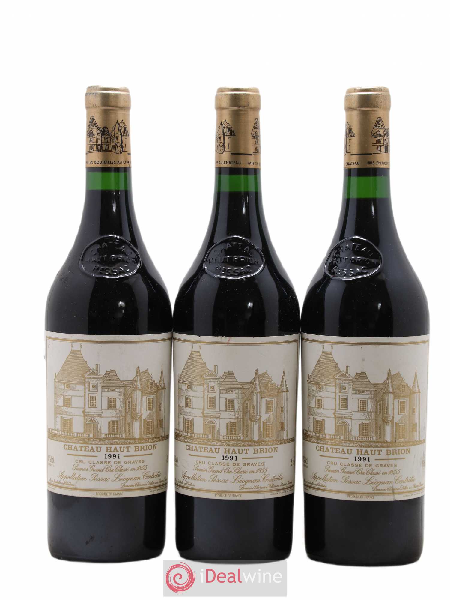 Château Haut Brion 1er Grand Cru Classé 1991 - Lot de 3 bouteilles - 0