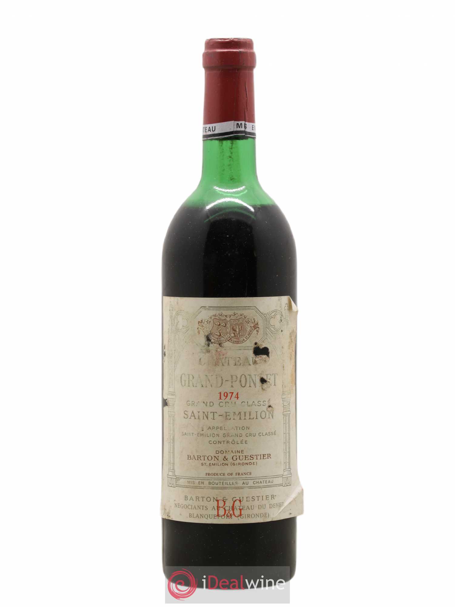 Château Grand Pontet Grand Cru Classé 1974 - Lot de 1 bouteille - 0