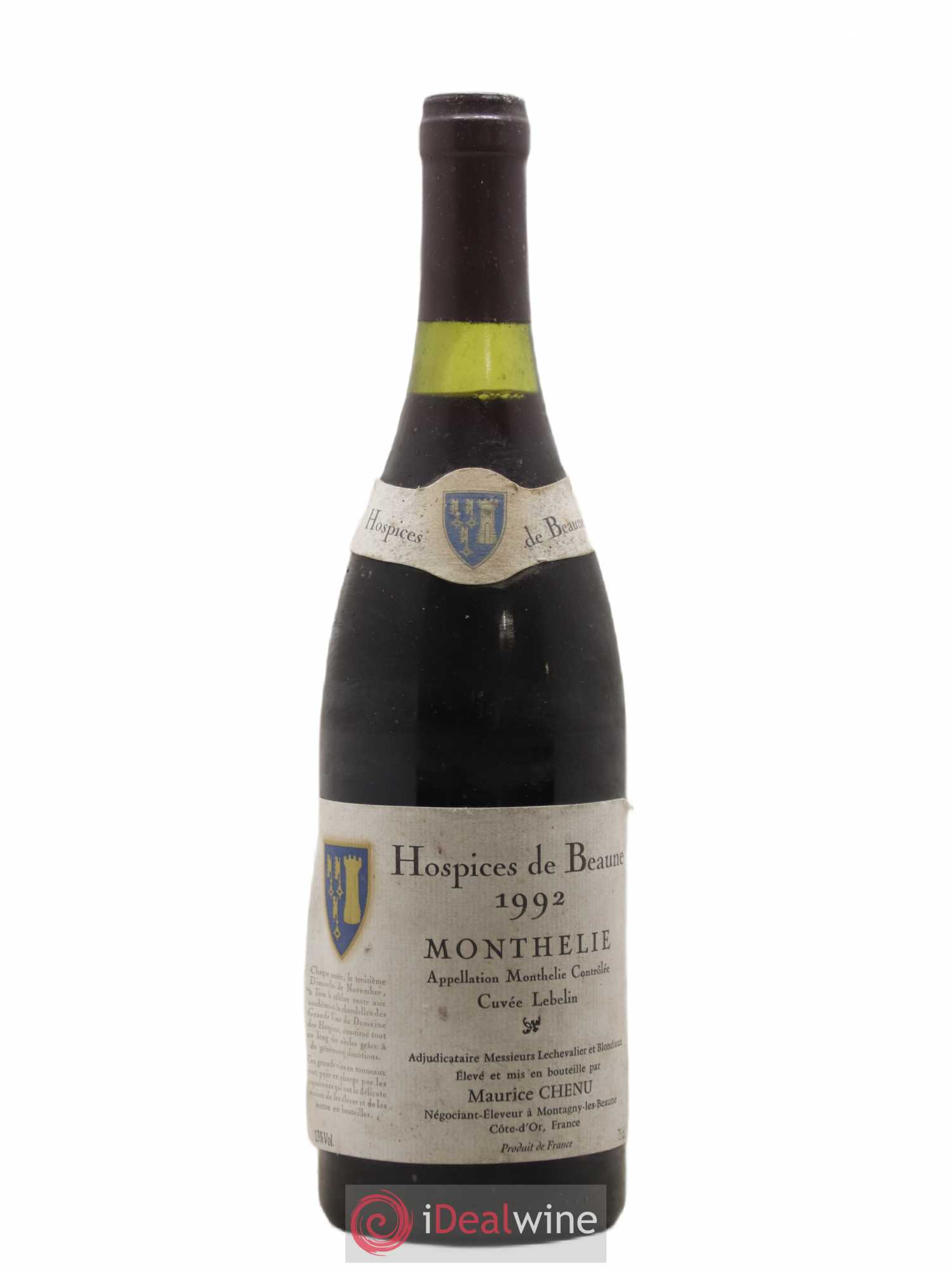 Monthélie Cuvée Lebelin Hospices de Beaune Maurice Chenu 1992 - Posten von 1 Flasche - 0