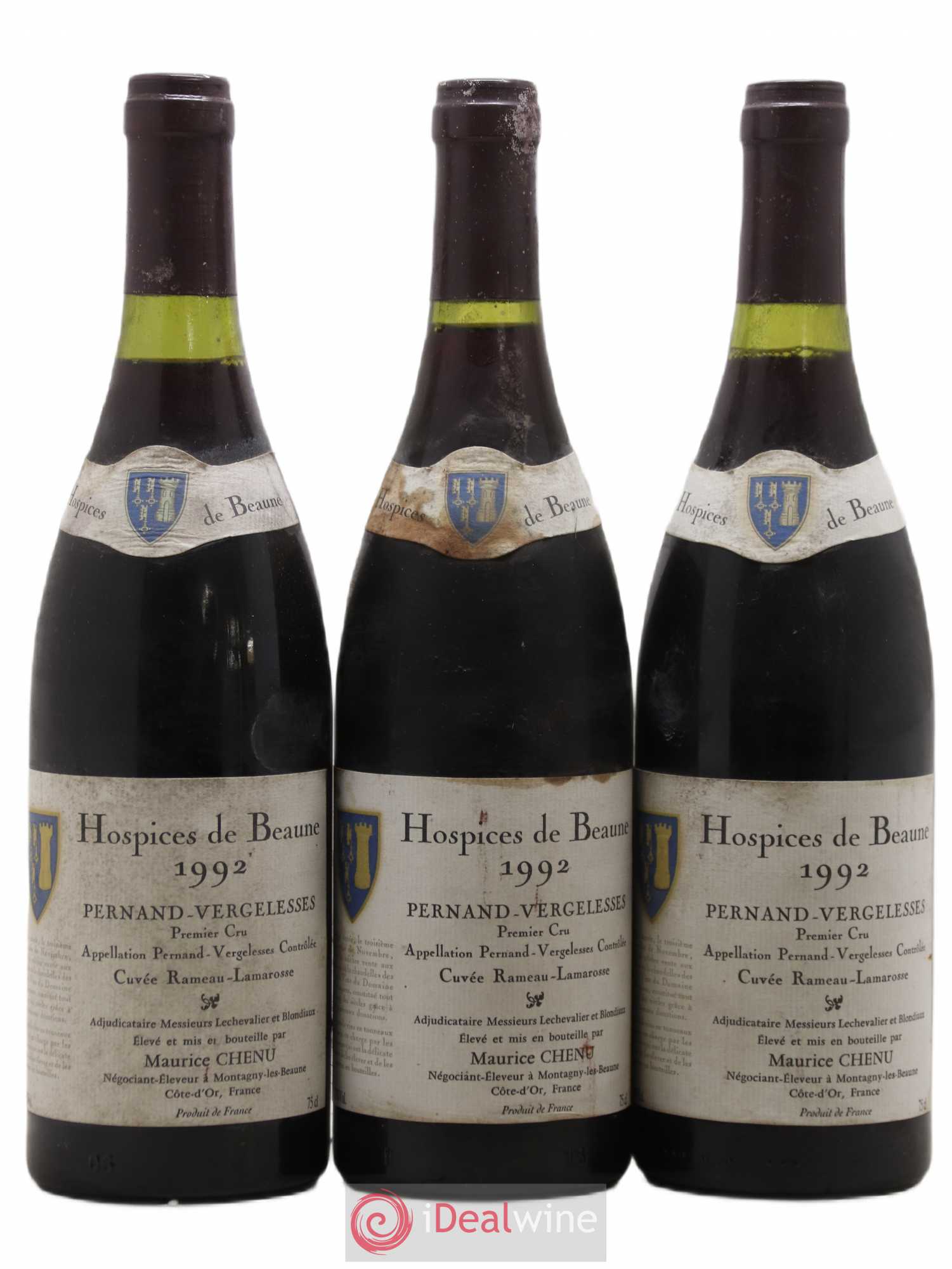 Pernand-Vergelesses 1er Cru Cuvee Rameau Lamarosse Hospices De Beaune Maurice Chenu 1992 - Posten von 3 Flaschen - 0