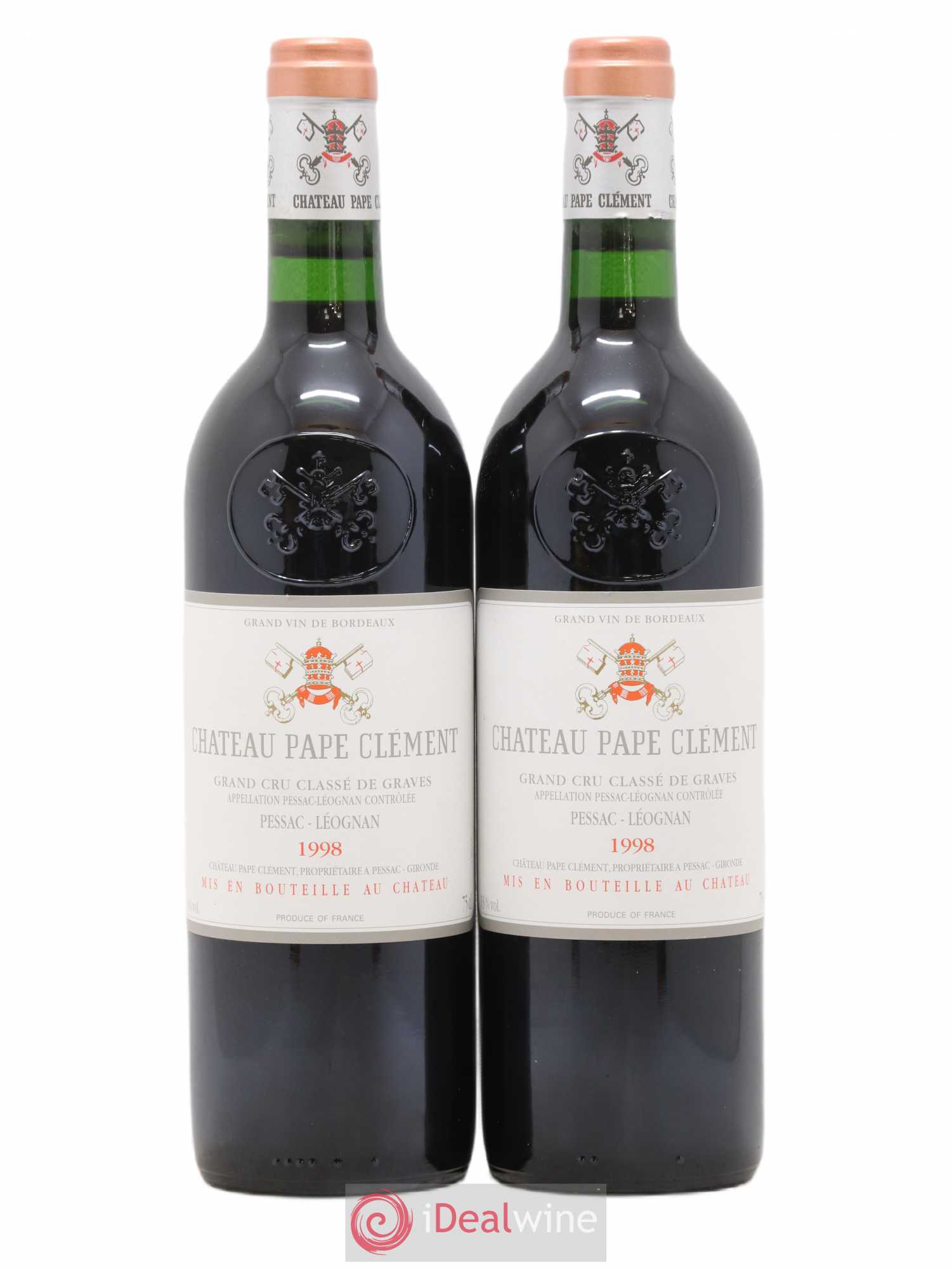 Château Pape Clément Cru Classé de Graves 1998 - Lot de 2 bouteilles - 0