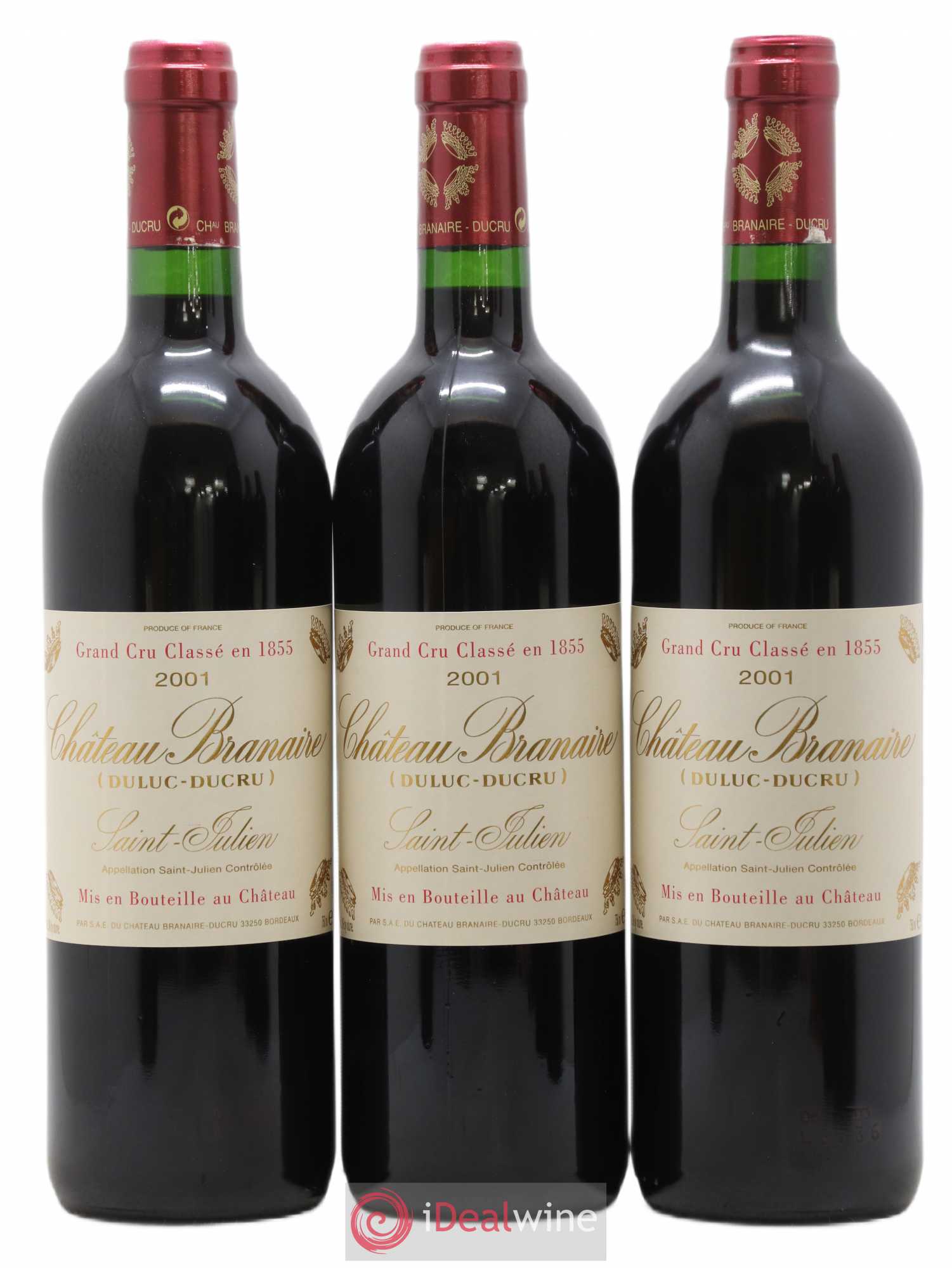 Château Branaire Ducru 4ème Grand Cru Classé 2001 - Lot de 12 bouteilles - 1