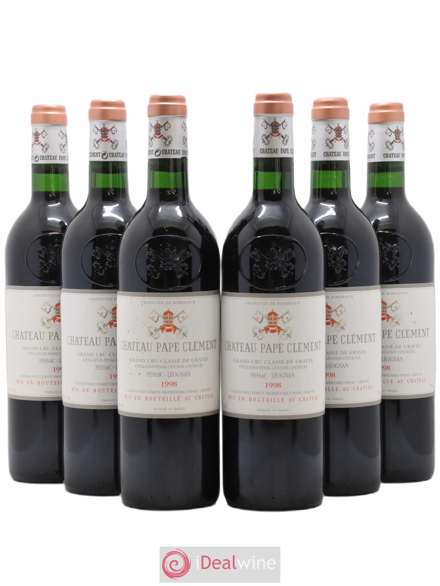 Château Pape Clément Cru Classé de Graves 1998 - Lot de 6 bouteilles - 0
