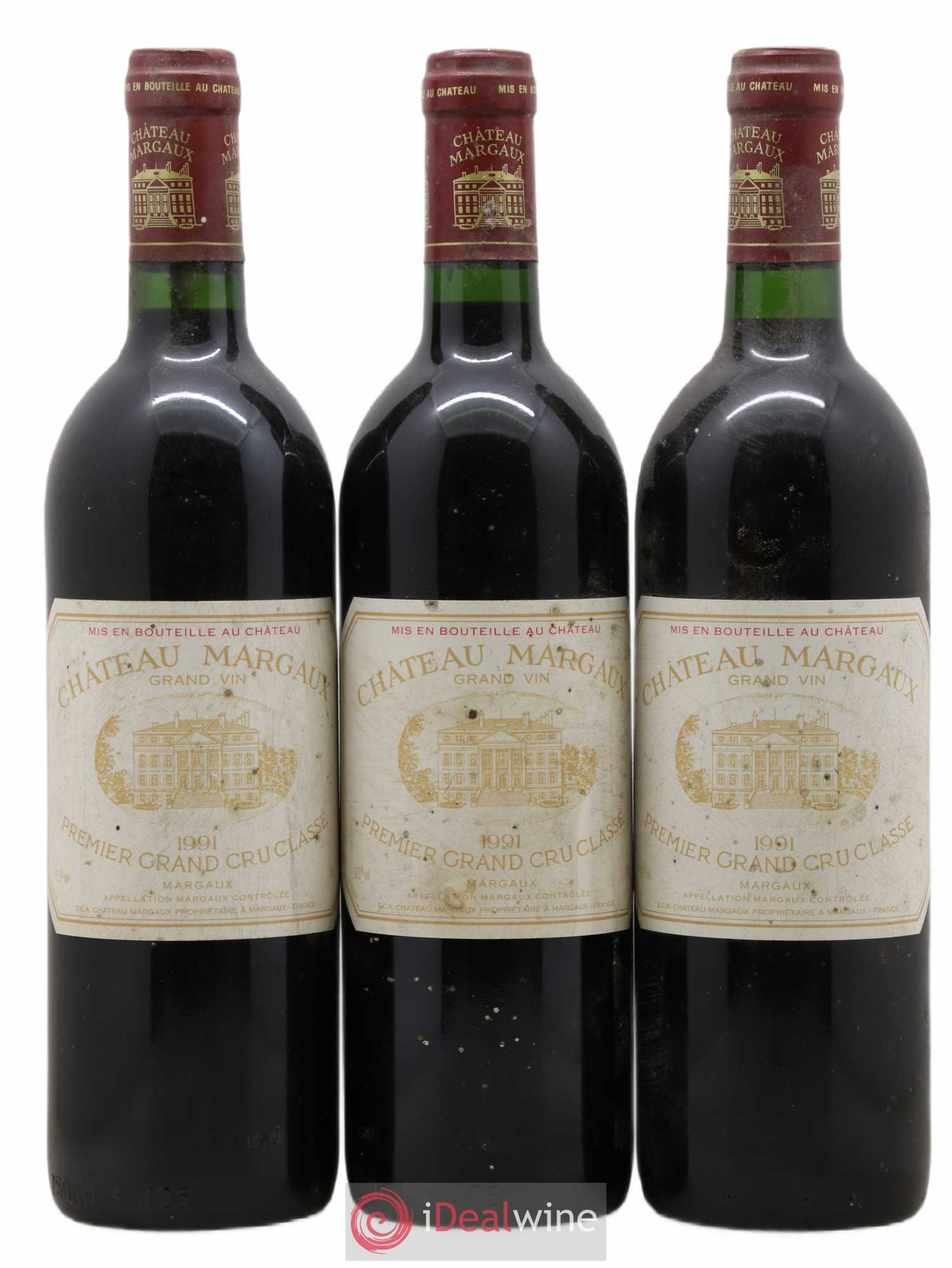 Château Margaux 1er Grand Cru Classé 1991 - Lot de 3 bouteilles - 0