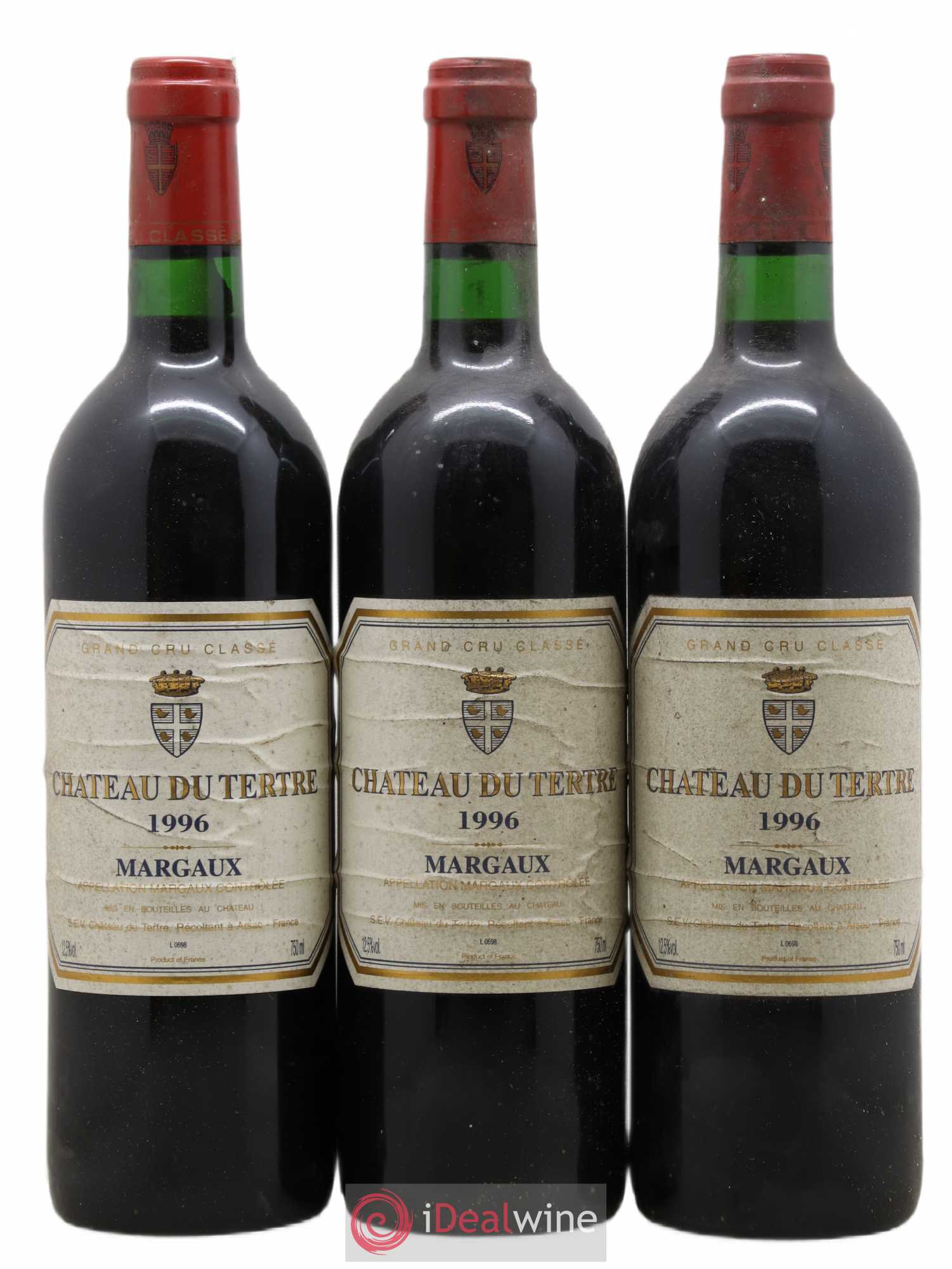 Château du Tertre 5ème Grand Cru Classé 1996 - Lot de 3 bouteilles - 0