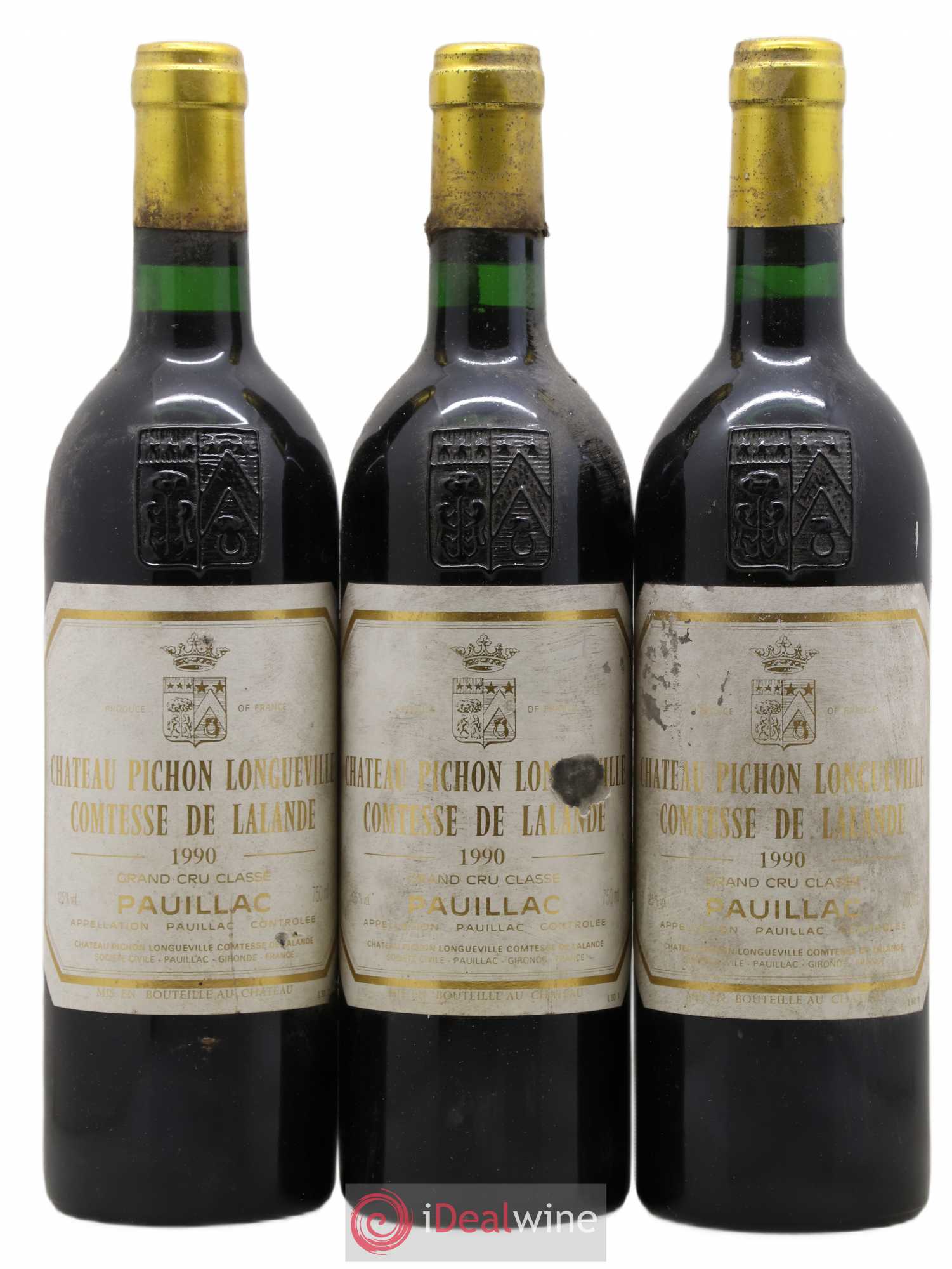 Château Pichon Longueville Comtesse de Lalande 2ème Grand Cru Classé 1990 - Lot de 3 bouteilles - 0