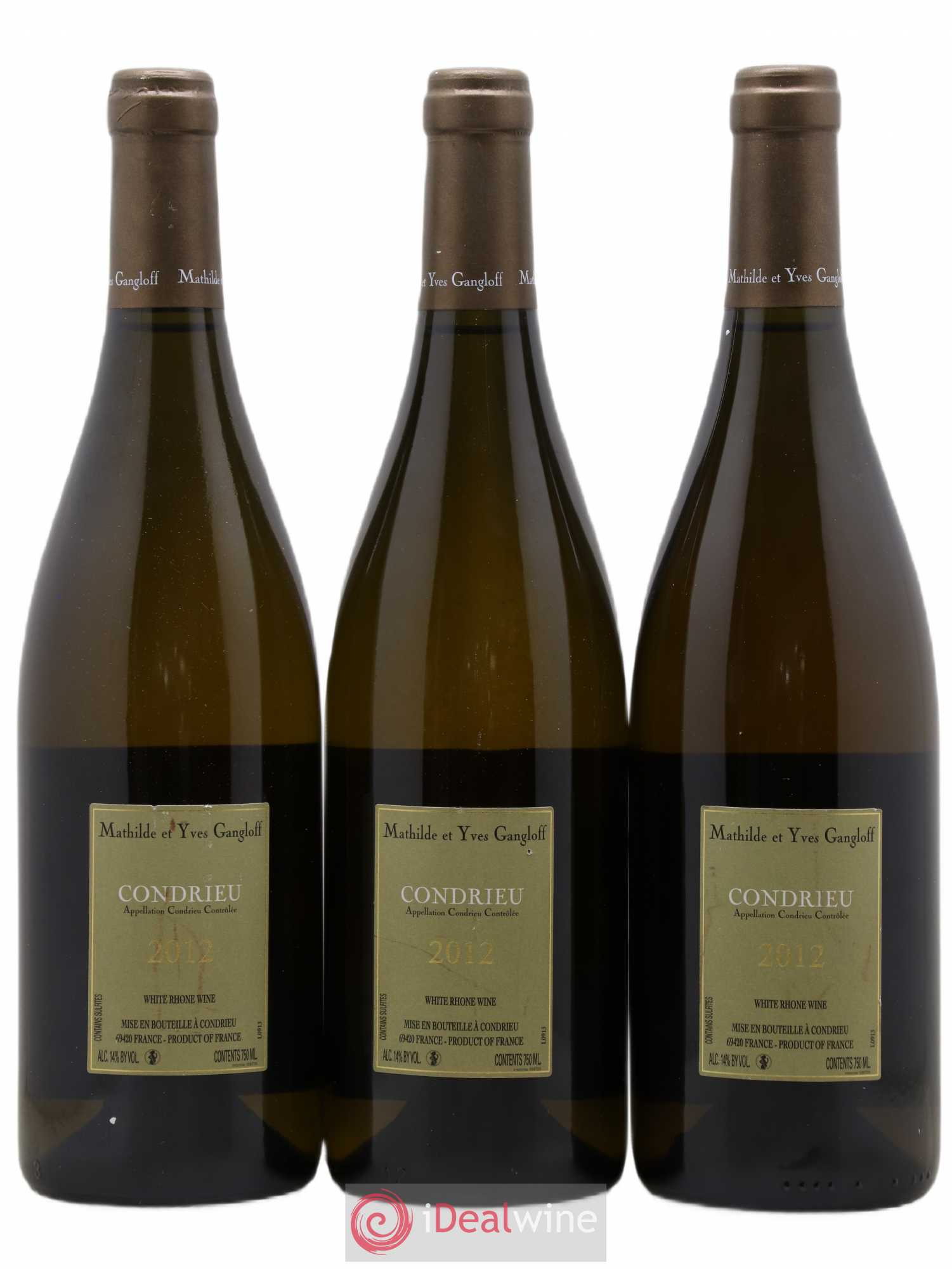 Condrieu Domaine Gangloff (Domaine) 2012 - Lot de 3 bouteilles - 1