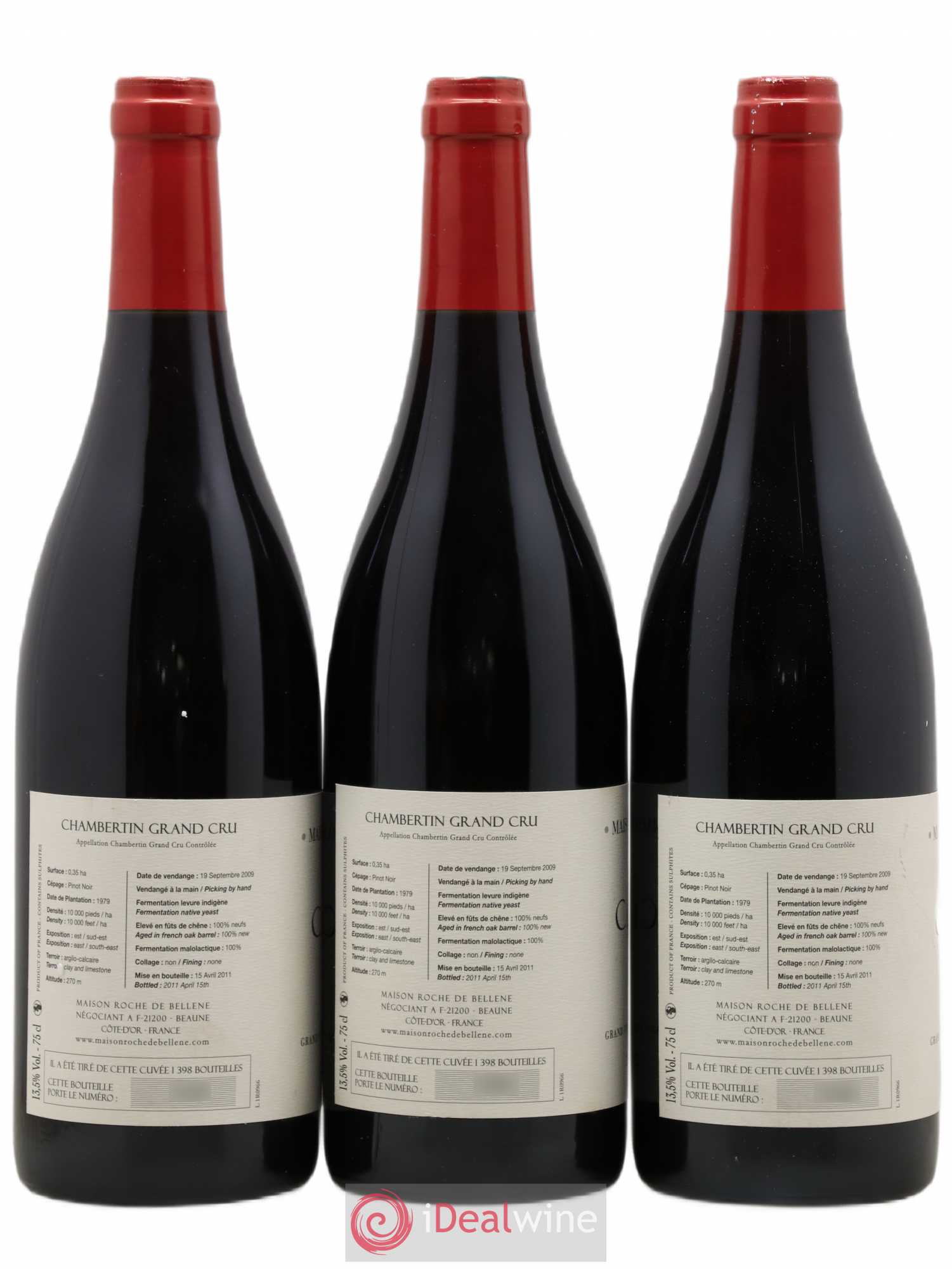Chambertin Grand Cru Maison Roche de Bellene 2009 - Lot de 3 bouteilles - 1