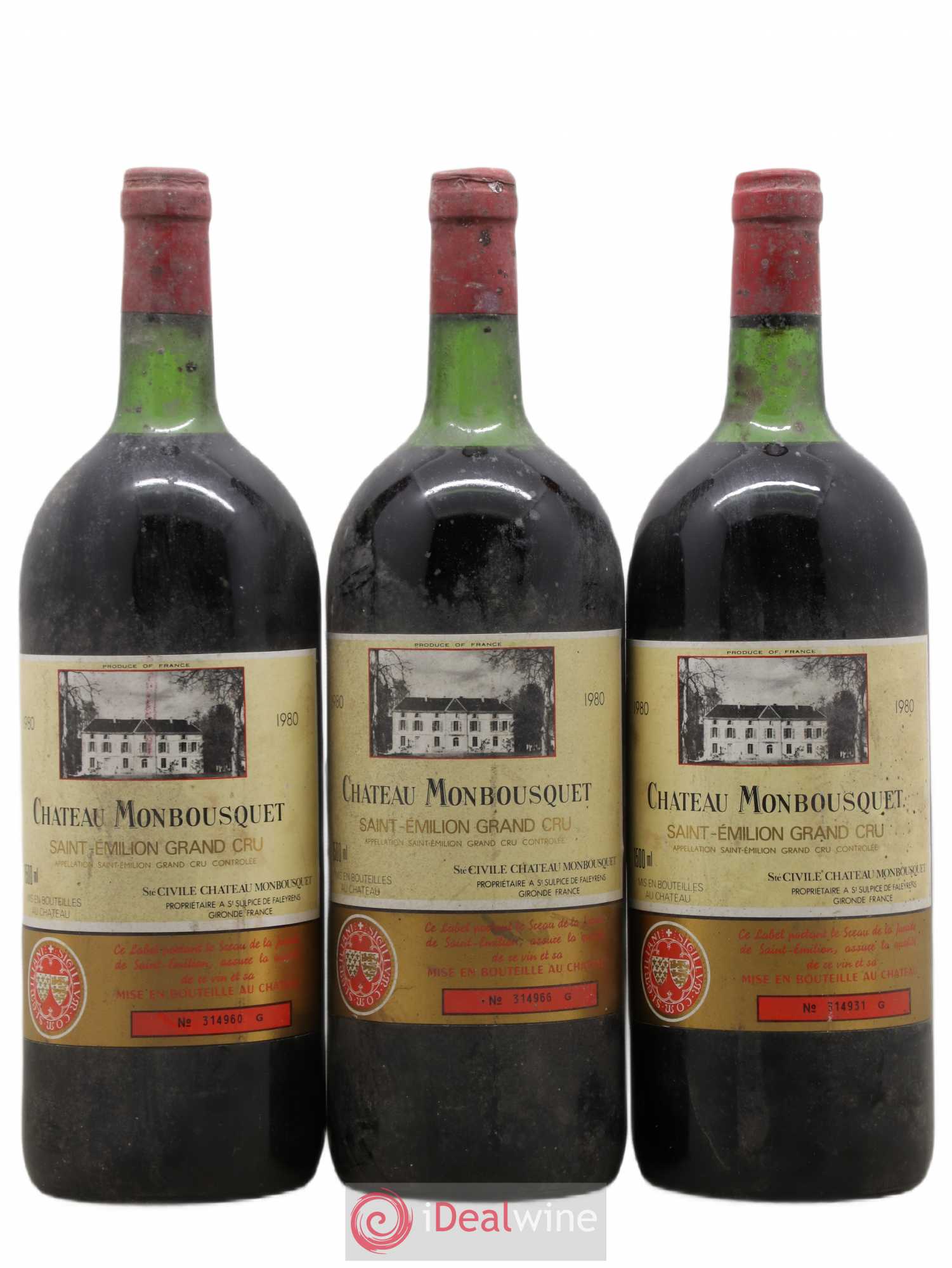 Château Monbousquet Grand Cru Classé 1980 - Lot de 3 magnums - 0