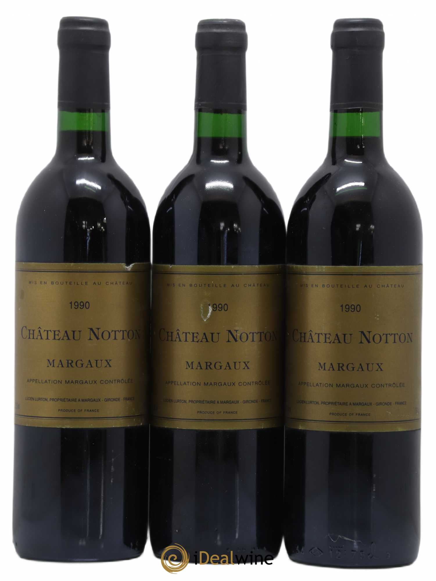 Château Notton 1990 - Lot de 3 bouteilles - 0