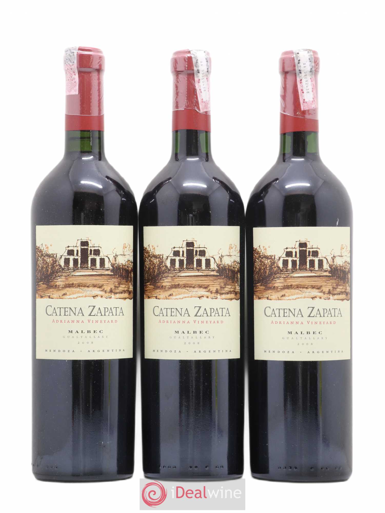 Mendoza Mendoza Malbec Catena Zapata Adriana Vineyard 2008 - Posten von 3 Flaschen - 0