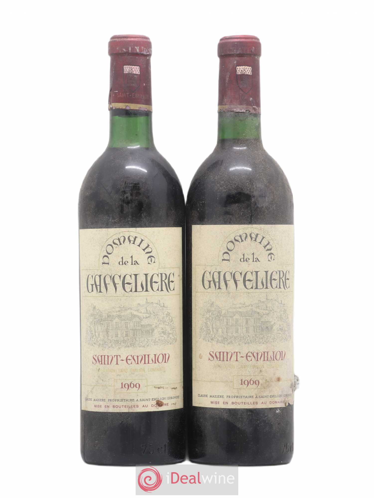 Saint-Émilion Domaine de la Gaffelière 1969 - Lot de 2 bouteilles - 0