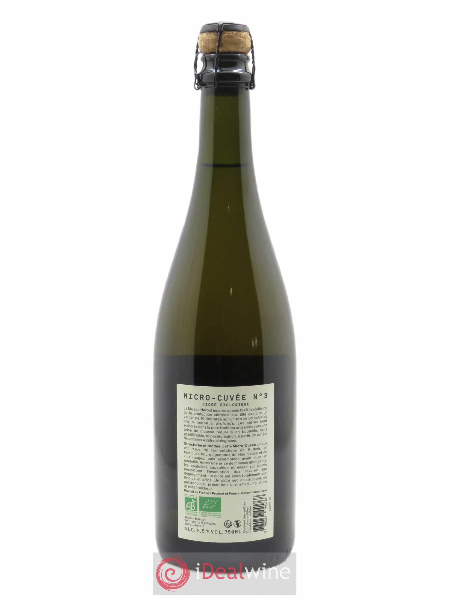 Cidre Micro Cuvée n°3 Herout 2019 - Lot of 1 bottle - 1
