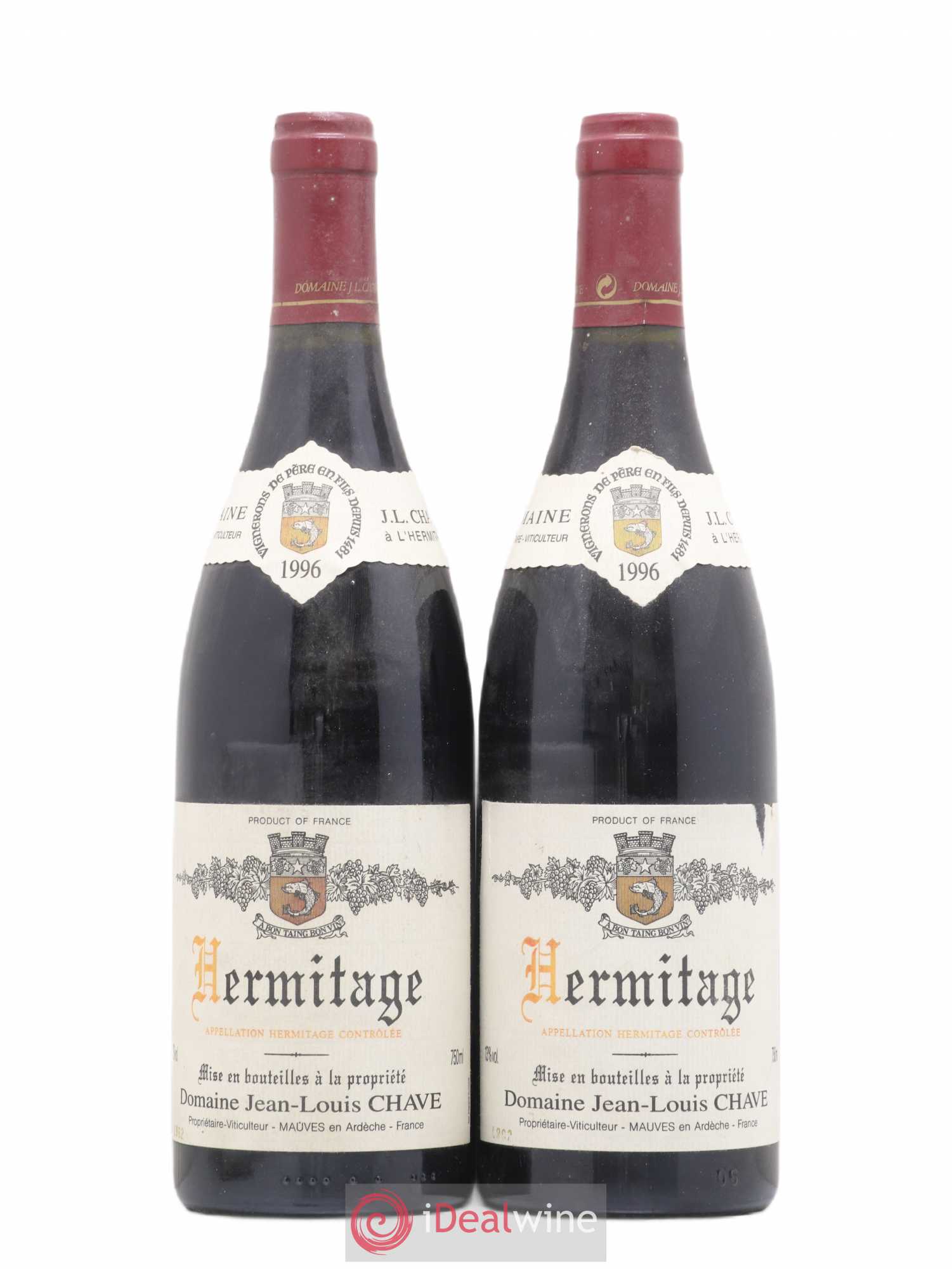 Hermitage Jean-Louis Chave 1996 - Lot de 2 bouteilles - 0