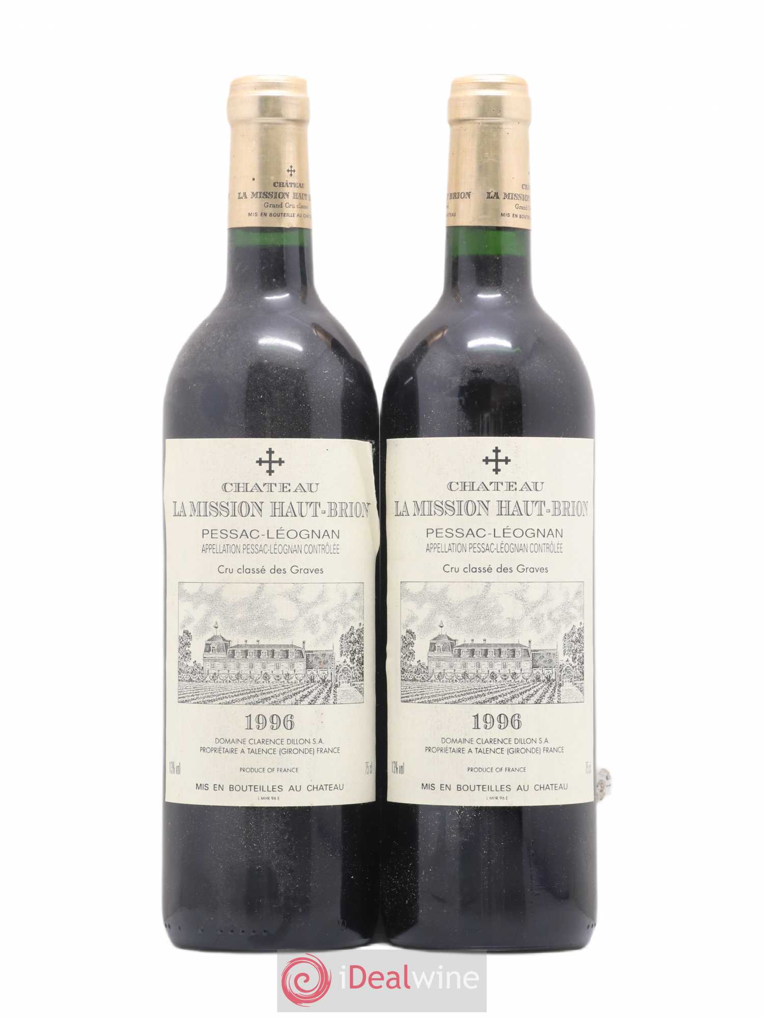 Château la Mission Haut-Brion Cru Classé de Graves 1996 - Lot de 2 bouteilles - 0