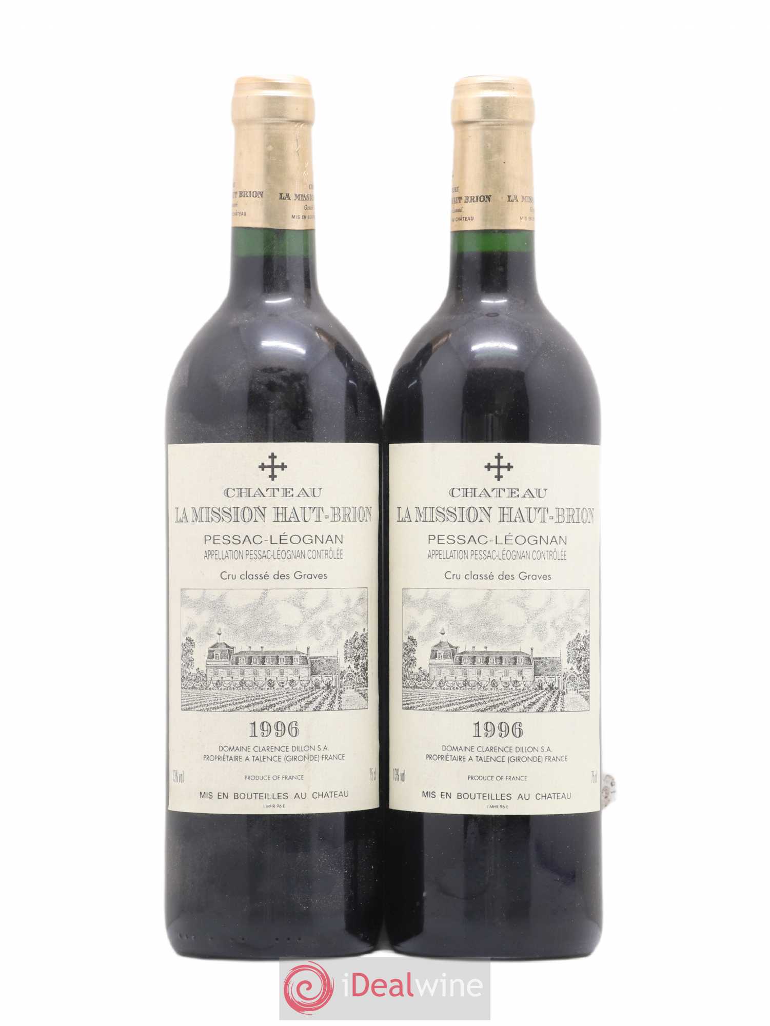 Château la Mission Haut-Brion Cru Classé de Graves 1996 - Lot de 2 bouteilles - 0