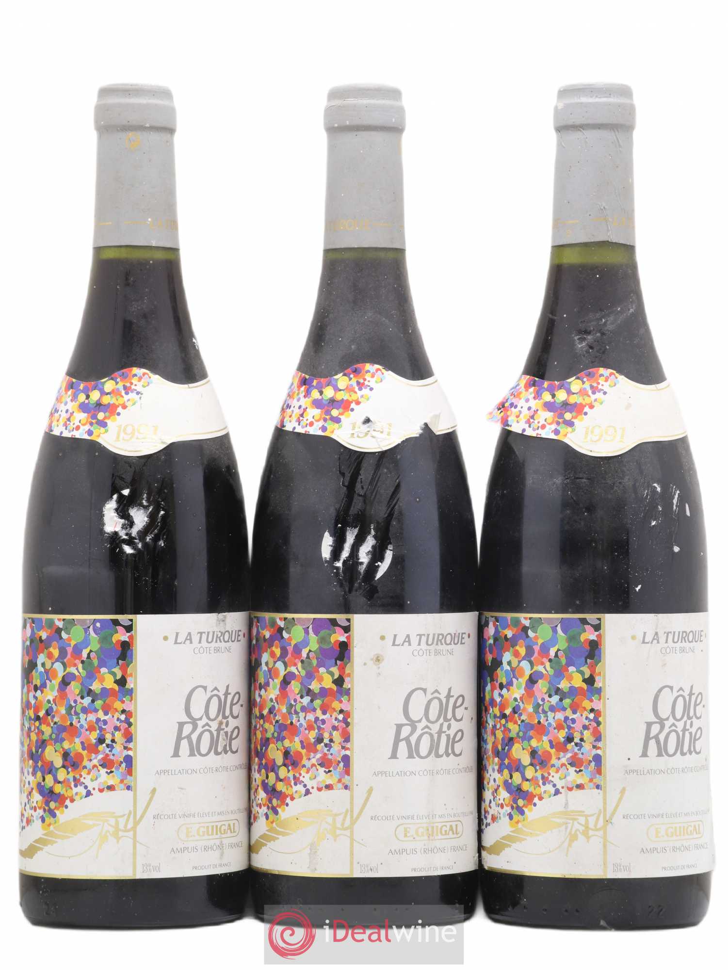 Côte-Rôtie La Turque Guigal 1991 - Lot de 3 bouteilles - 0