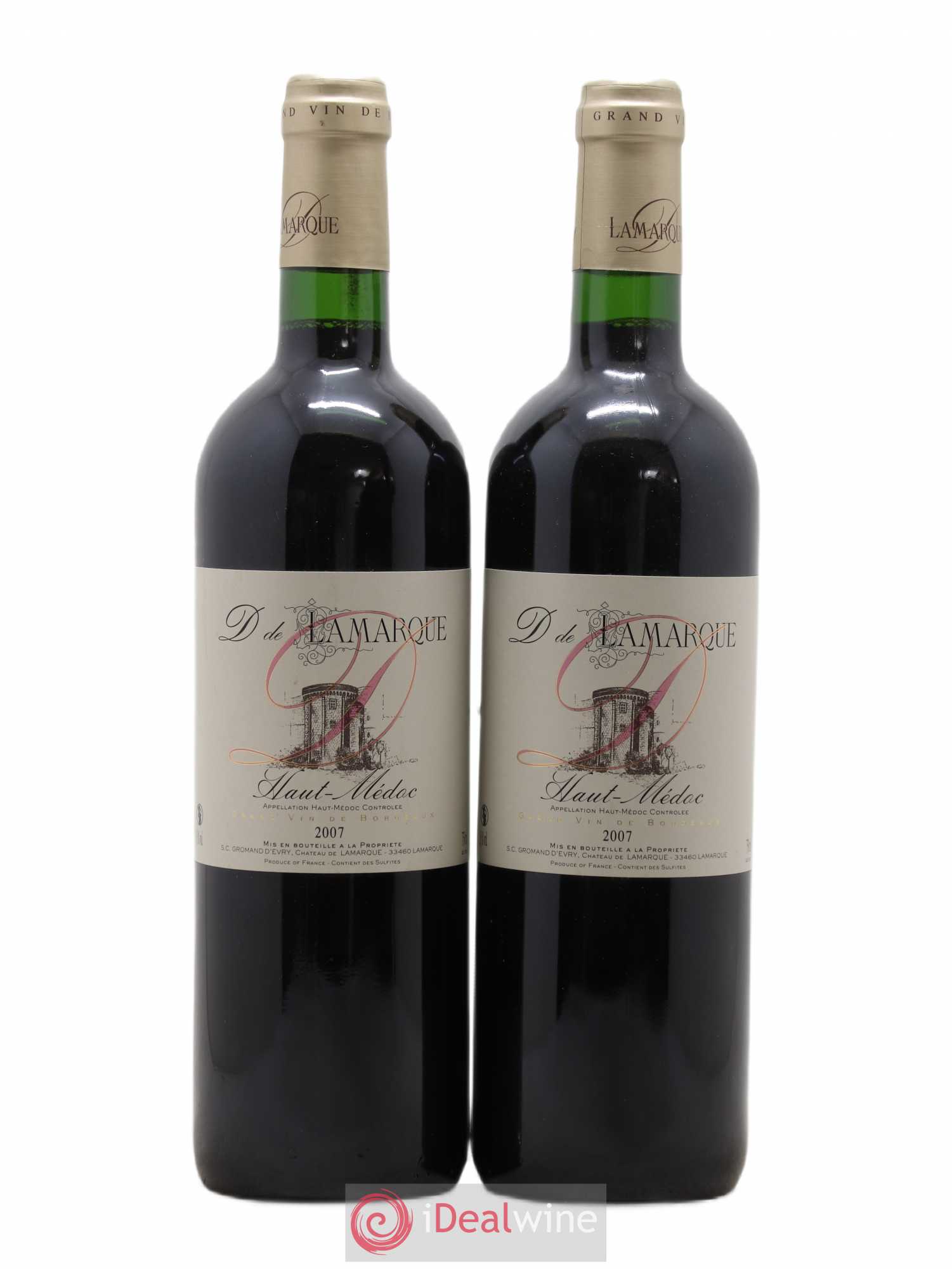 Château de Lamarque Cru Bourgeois D de Lamarque 2007 - Lot de 2 bouteilles - 0