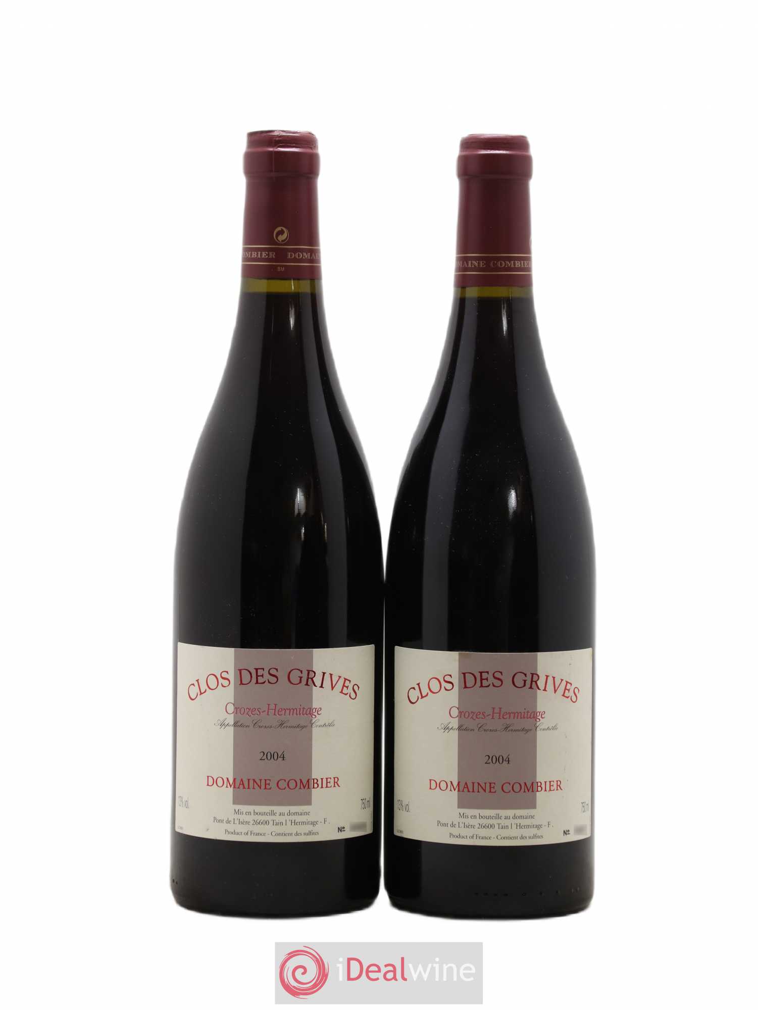 Crozes-Hermitage Clos des Grives Combier 2004 - Lot de 2 bouteilles - 0