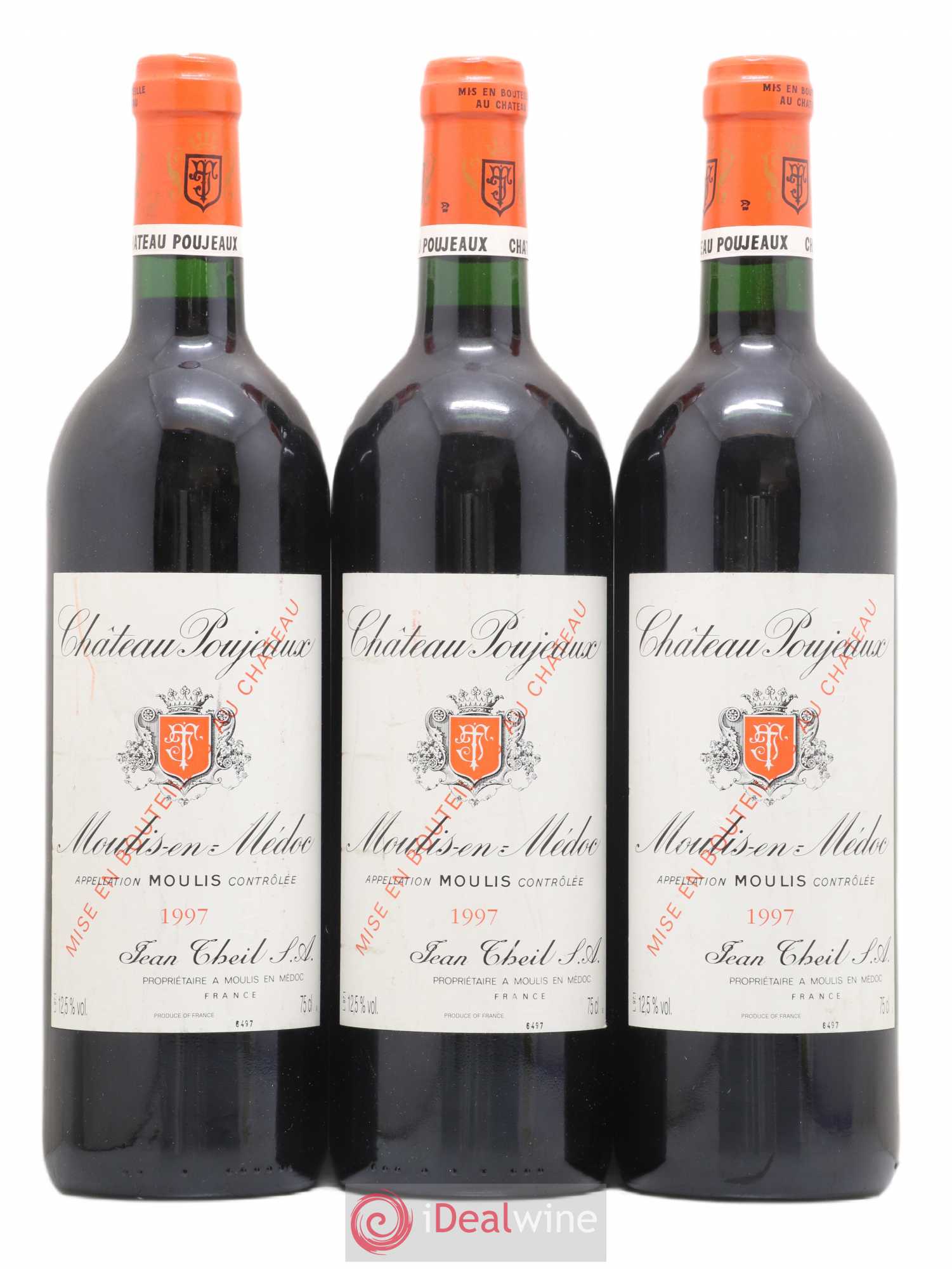 Château Poujeaux 1997 - Lot de 3 bouteilles - 0