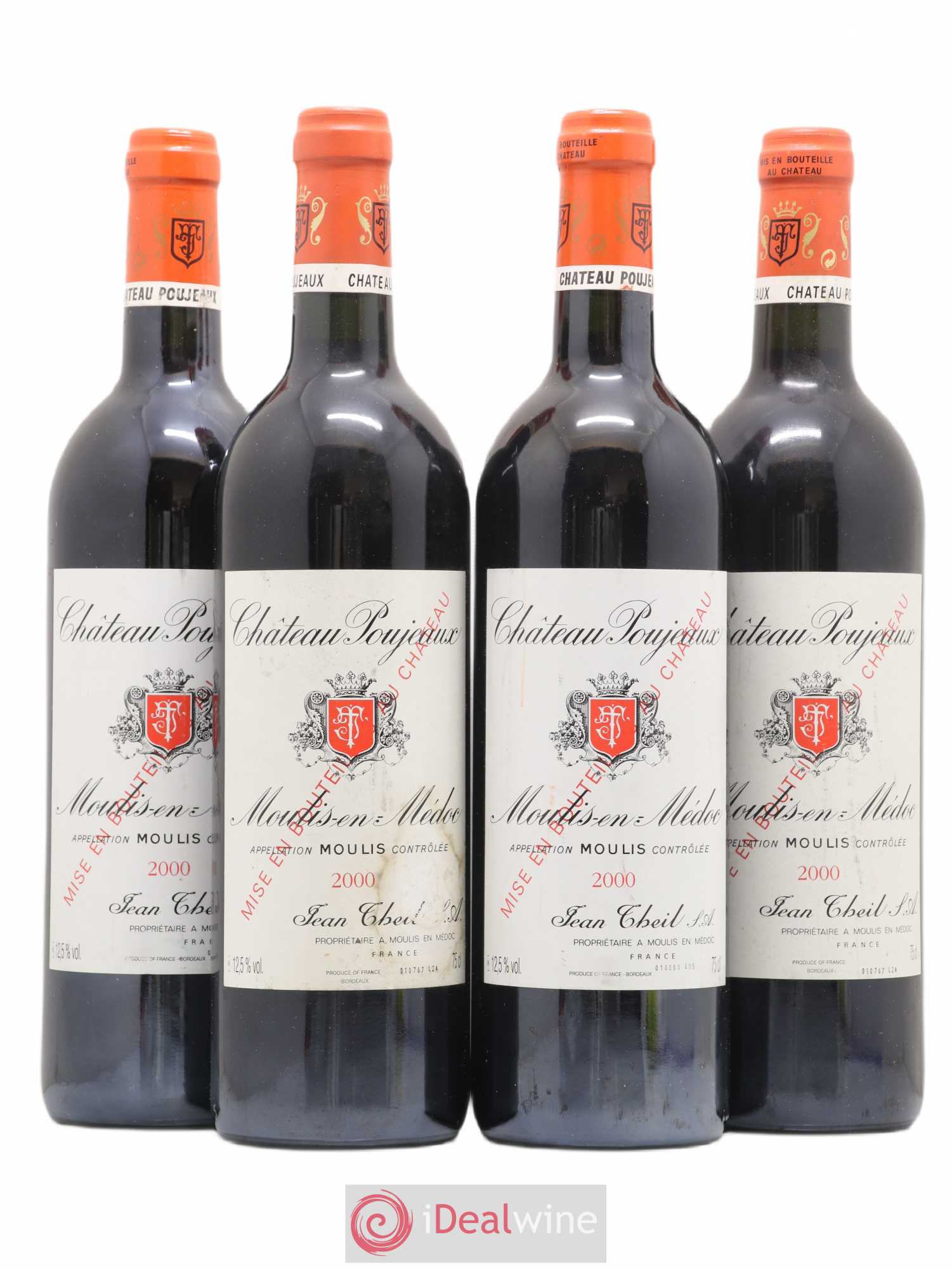 Château Poujeaux 2000 - Lot de 4 bouteilles - 0