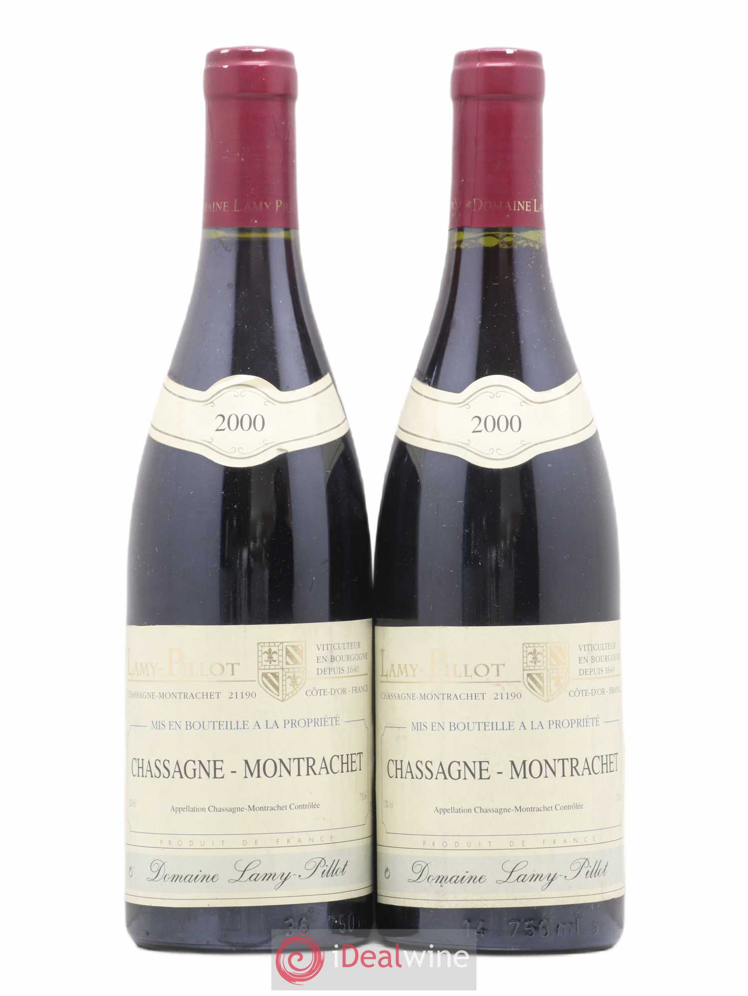 Chassagne-Montrachet Domaine Lamy Pillot 2000 - Lot de 2 bouteilles - 0