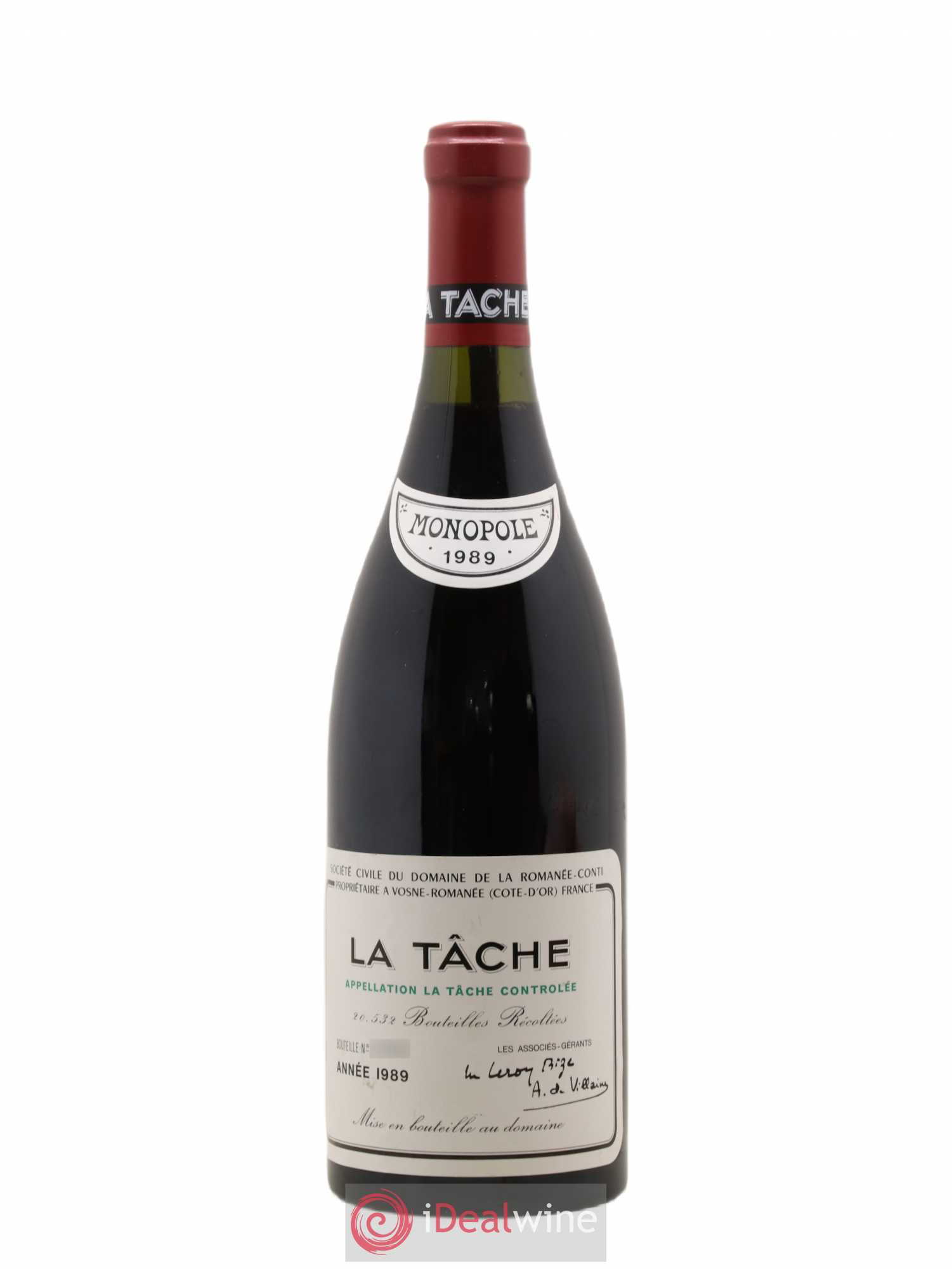 La Tâche Grand Cru Domaine de la Romanée-Conti 1989 - Lot de 1 bouteille - 0