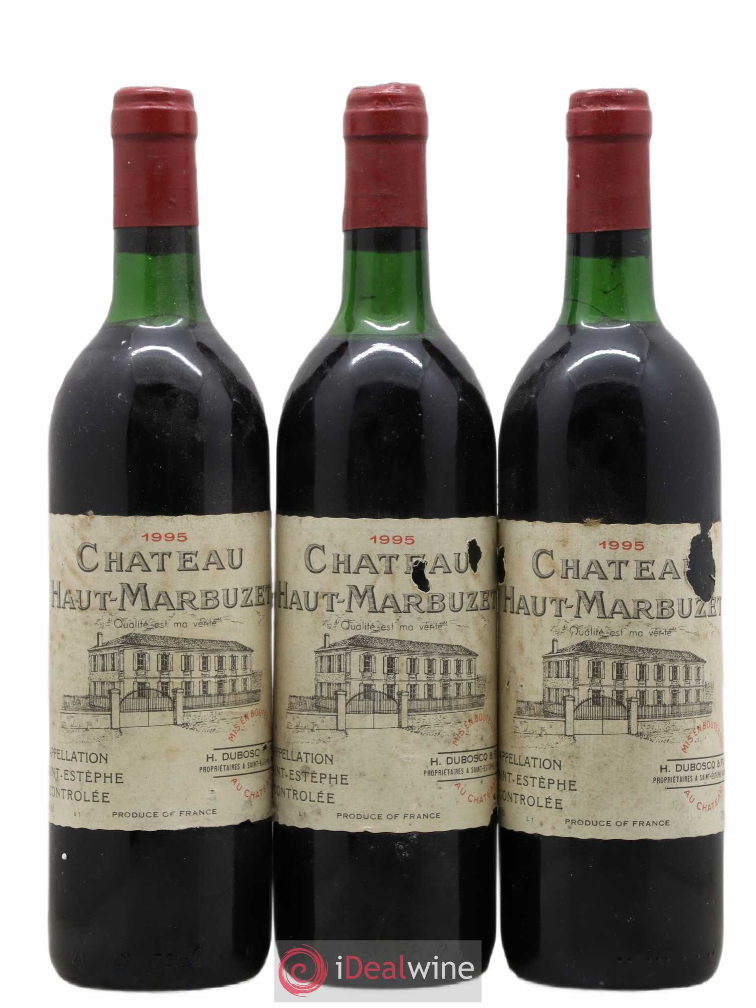 Château Haut Marbuzet 1995 - Lot de 3 bouteilles - 0