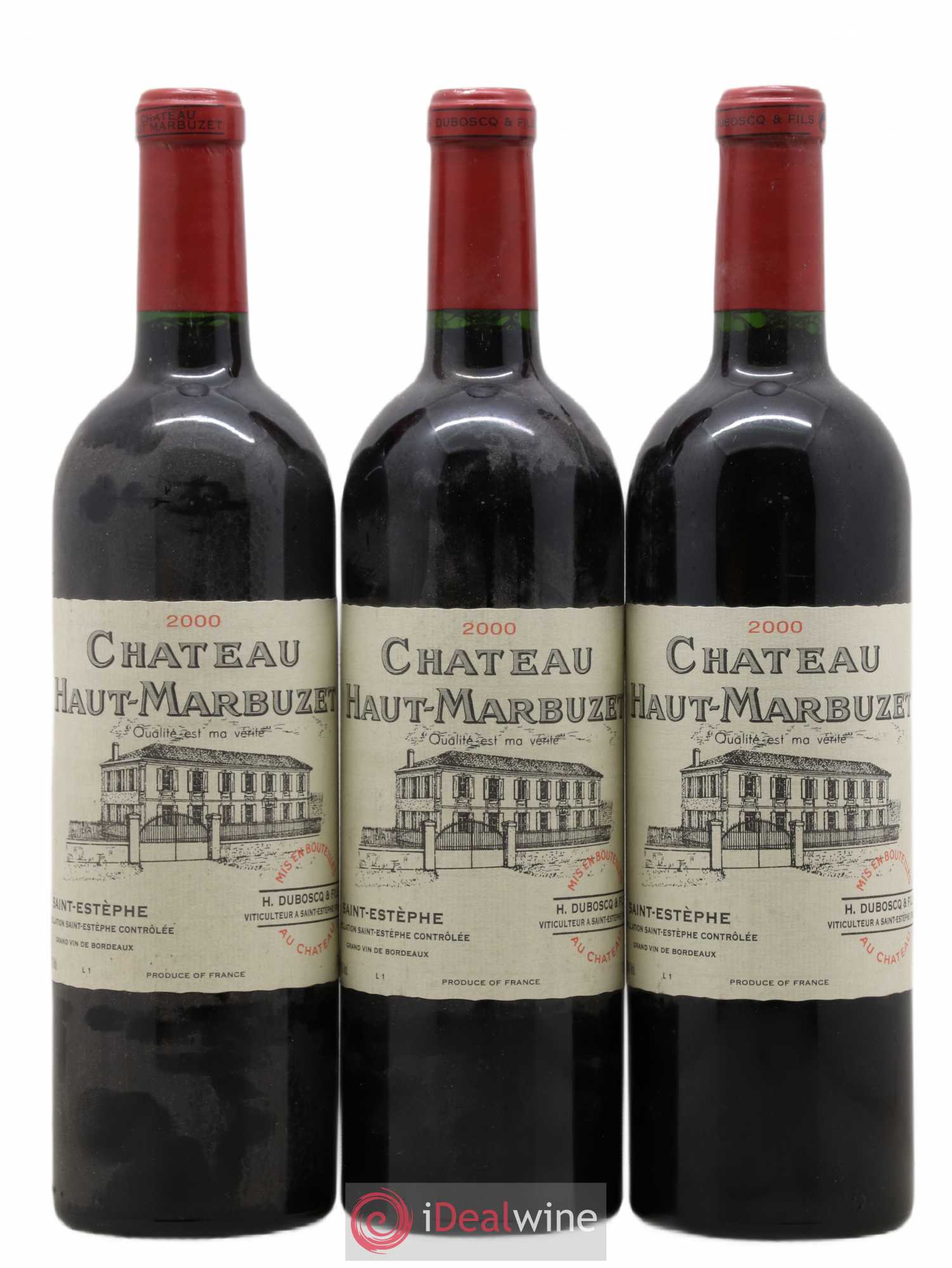 Château Haut Marbuzet 2000 - Lot de 3 bouteilles - 0